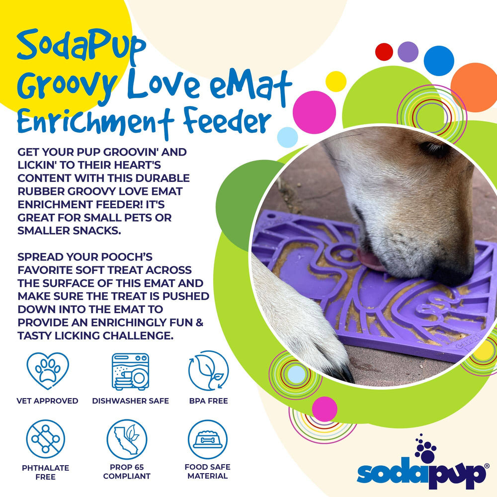 
                  
                    SodaPup - Groovy Love Design eMat Enrichment Lick Mat - small: Groovy Love emat - purple
                  
                