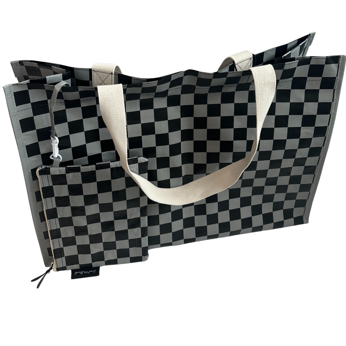 Local Beach - Checker XL All Day Bag with Matching Removable Pouch: Sand / Checker XL Day Bag