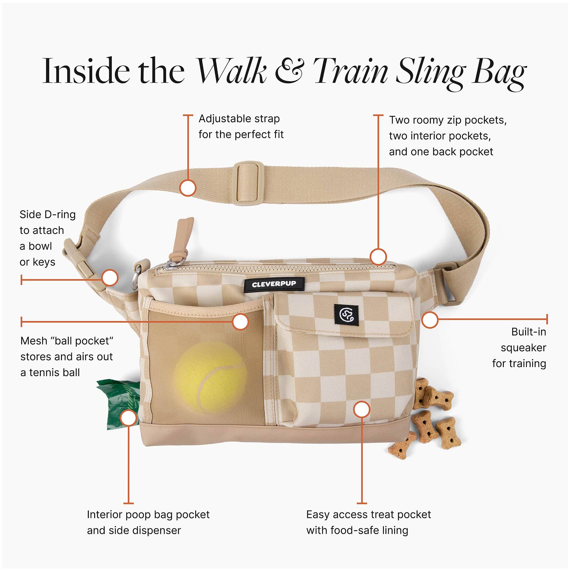 Cleverpup - Dog Walk & Train Sling Bag