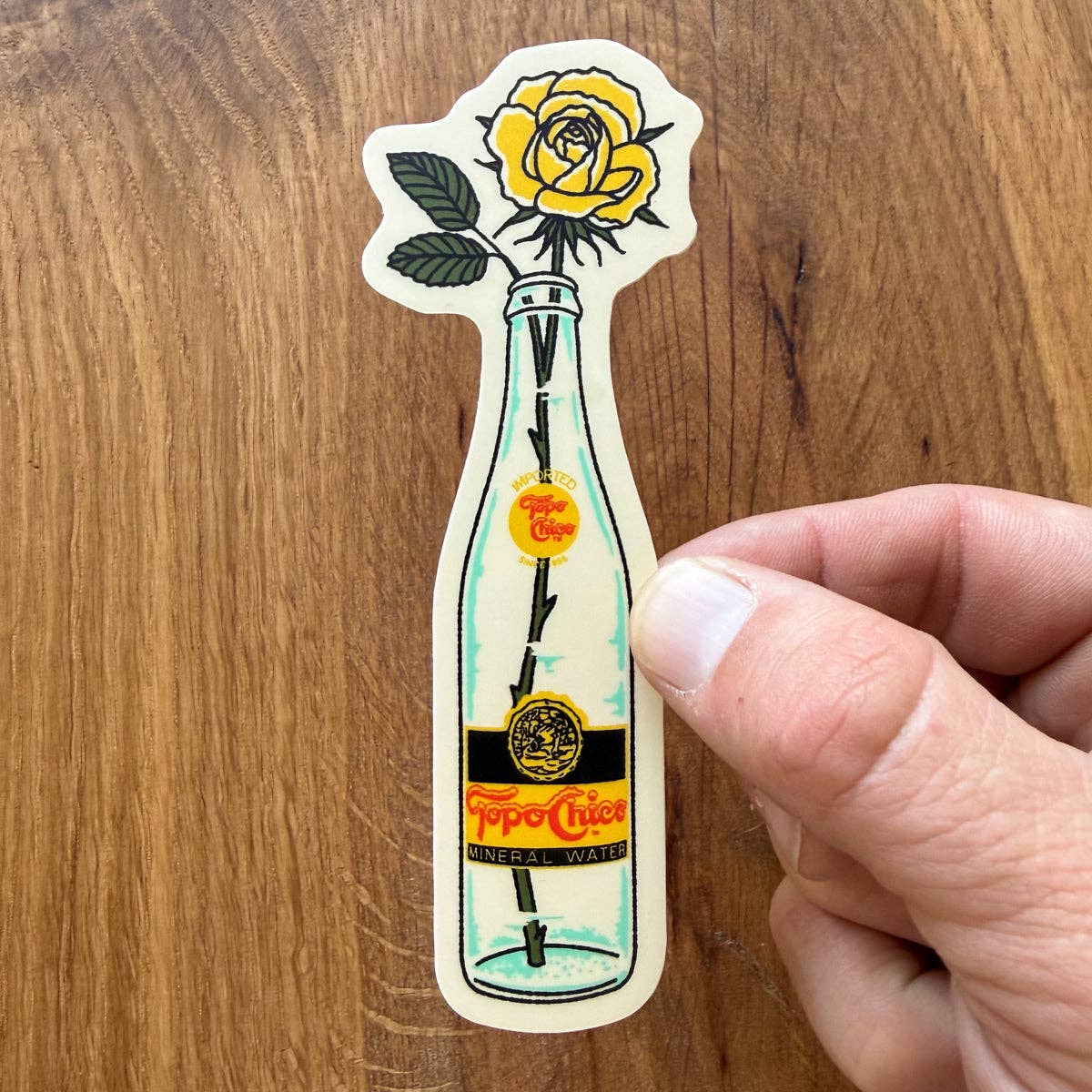 Steel Bison - Yellow Rose Bottle 4 Inch Matte Vinyl Sticker