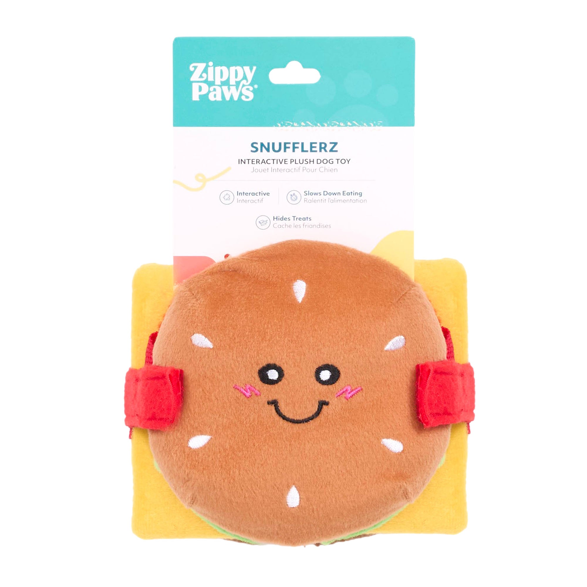 ZippyPaws - Snufflerz Stacks  Cheeseburger Interactive Dog Toy