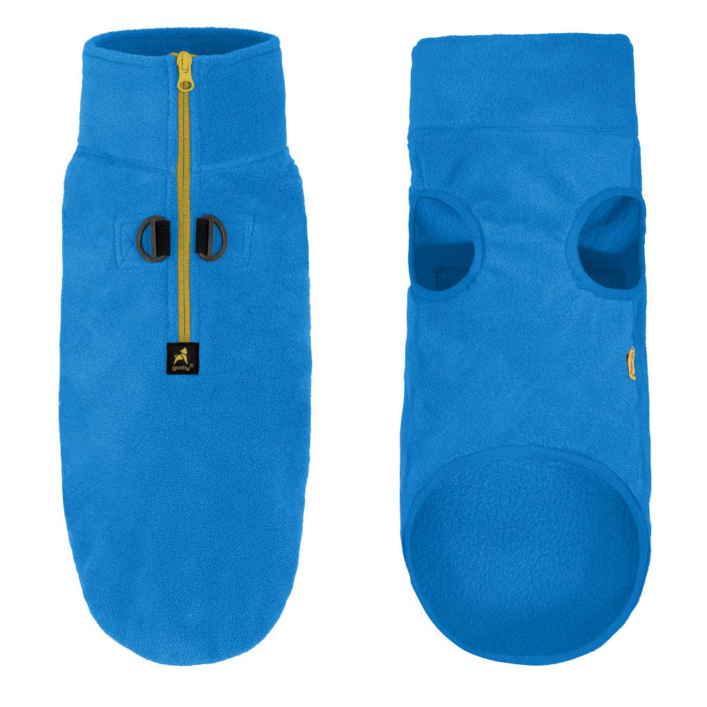 Gooby - #72211 Half Zip-Up Fleece Vest: Blue / Large