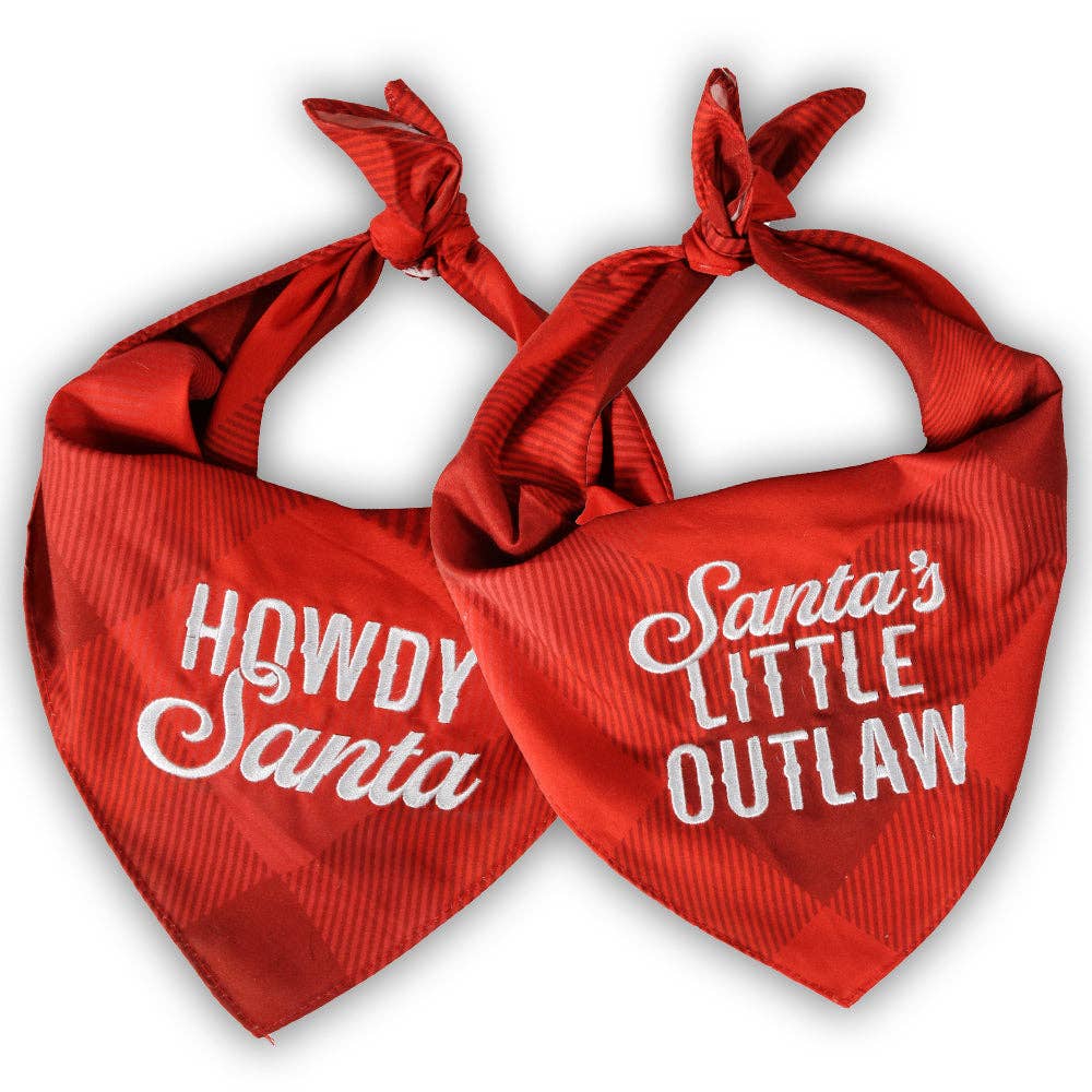 Grounds & Hounds Coffee Co. - Howdy Santa Reversible Embroidered Bandana