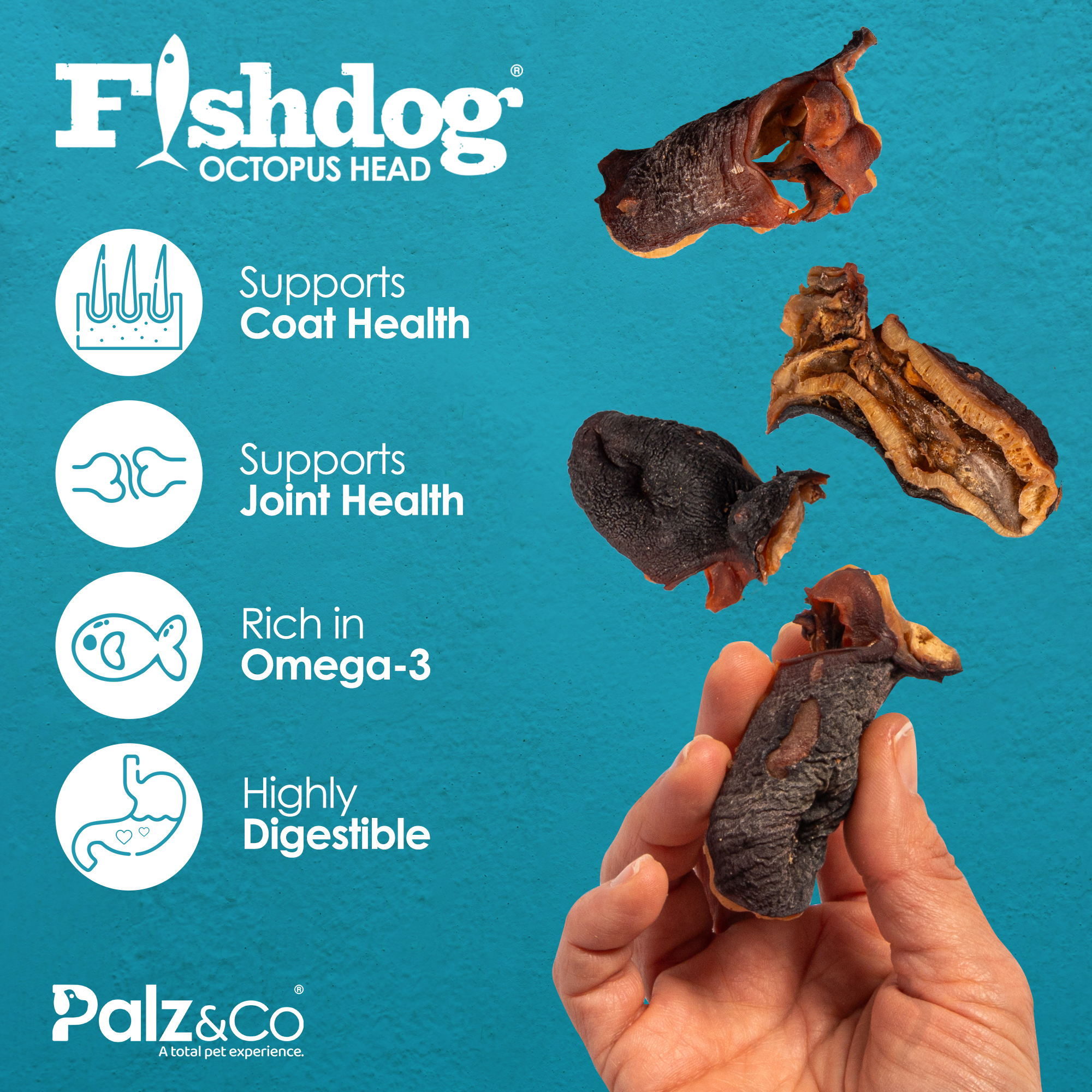 Palz&Co - Fishdog Octopus Head - 3.5 oz (100g)