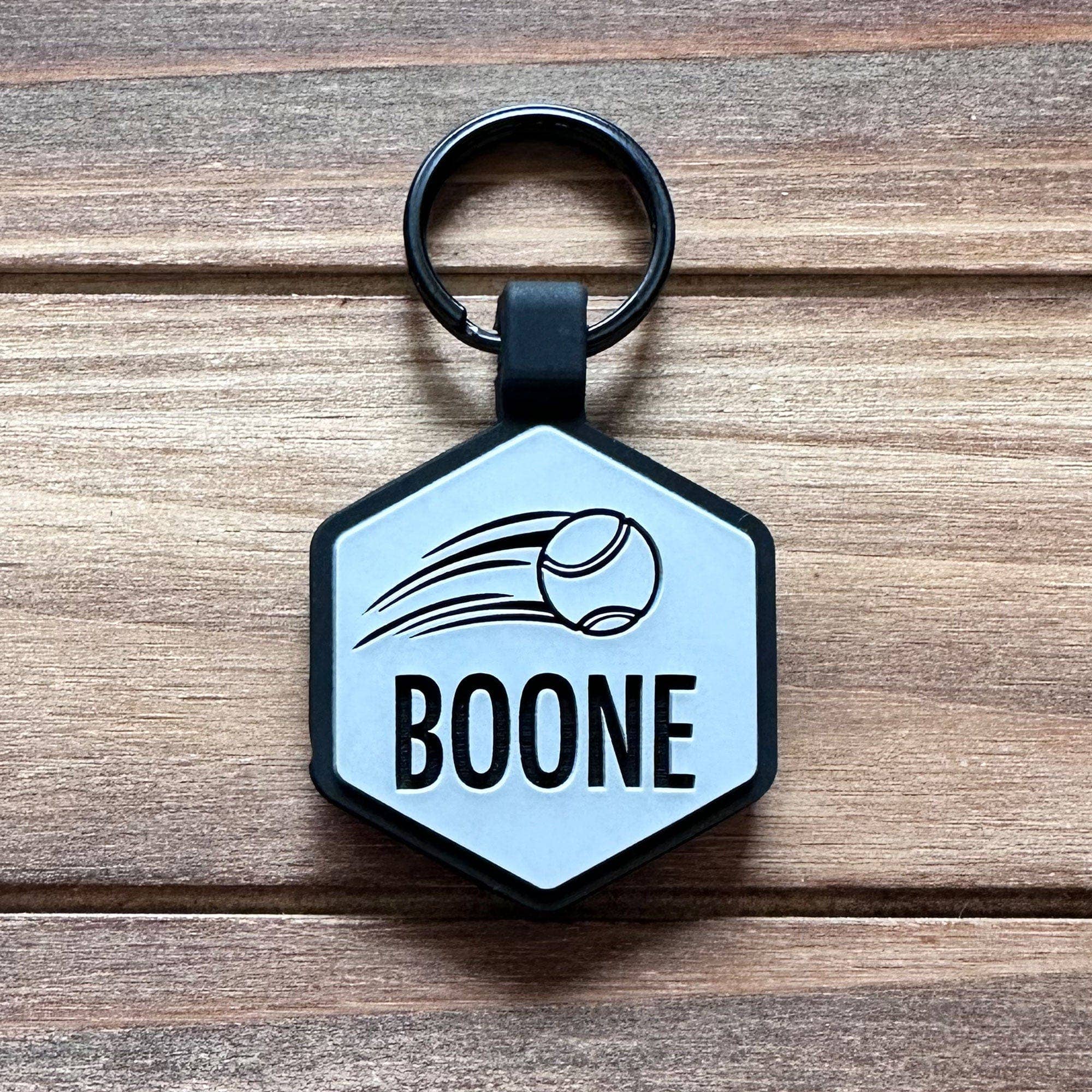 Besties Pets - Tennis Ball Silicone Dog ID Tag: Aqua