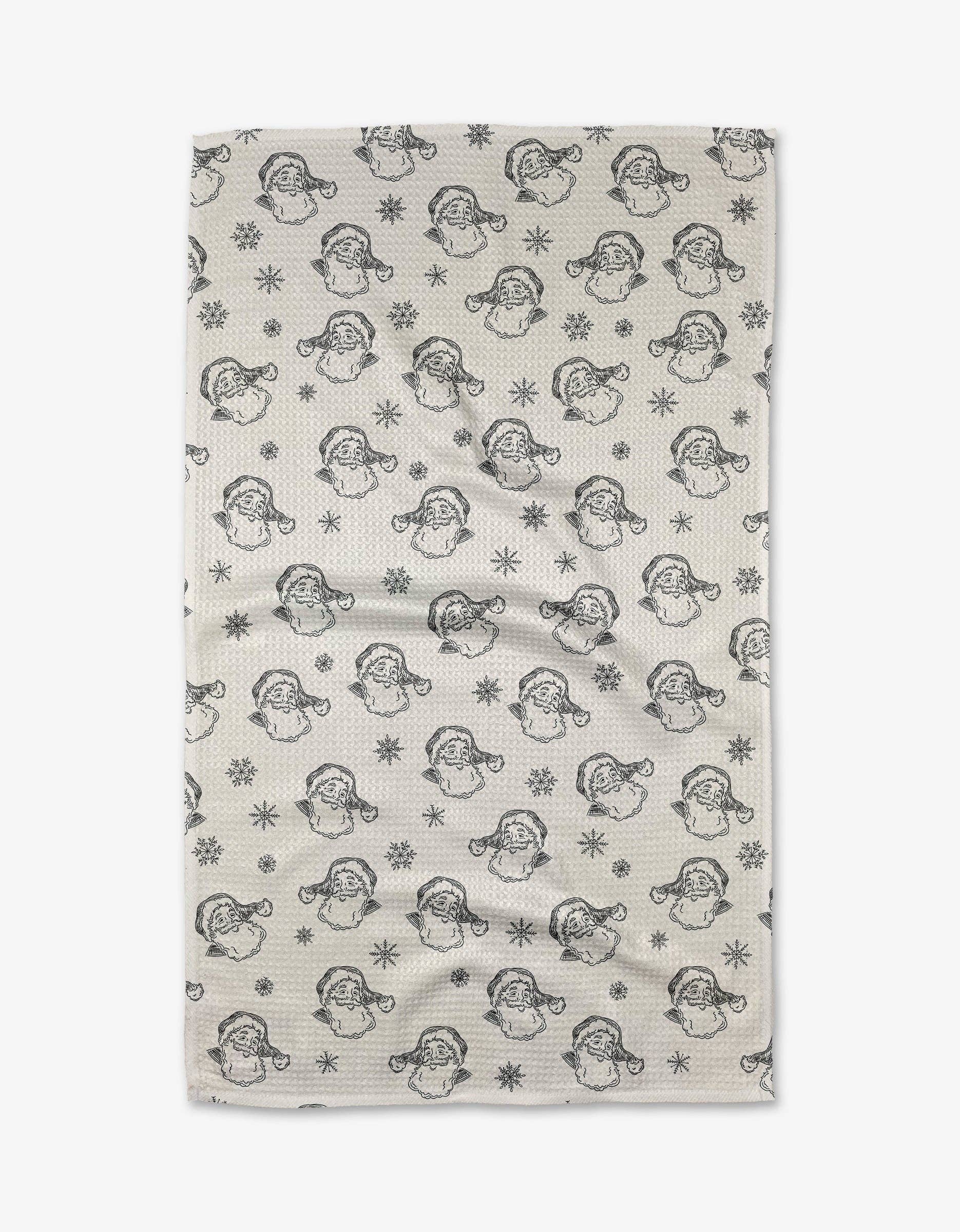 Geometry - Vintage Santa Tea Towel
