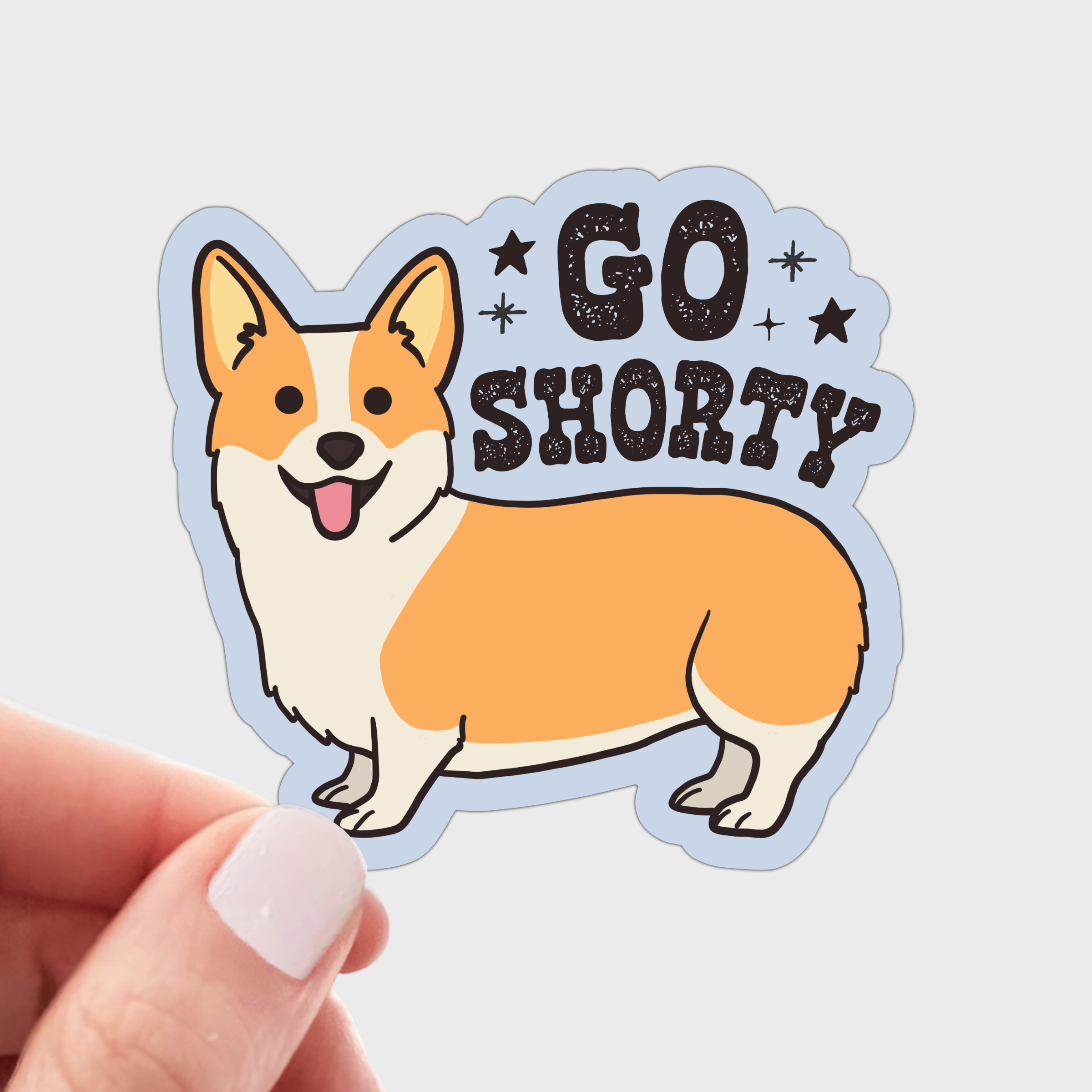 Yarnival - Go Shorty Sticker - dog, corgi, pet store, pet shop, animal