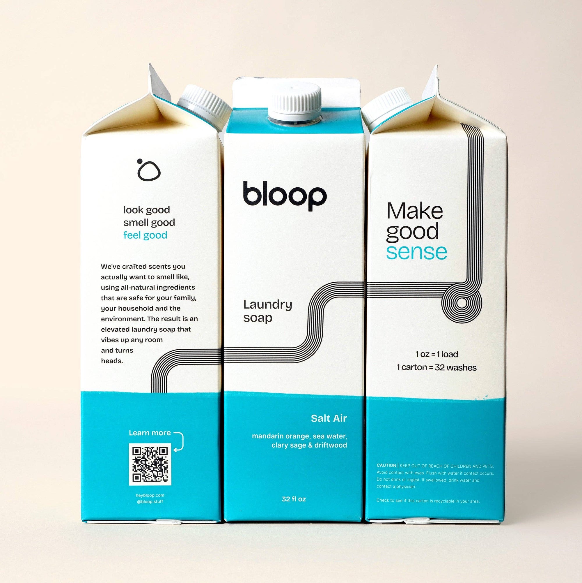 Bloop - Salt Air Natural Laundry Soap: 32 oz Carton