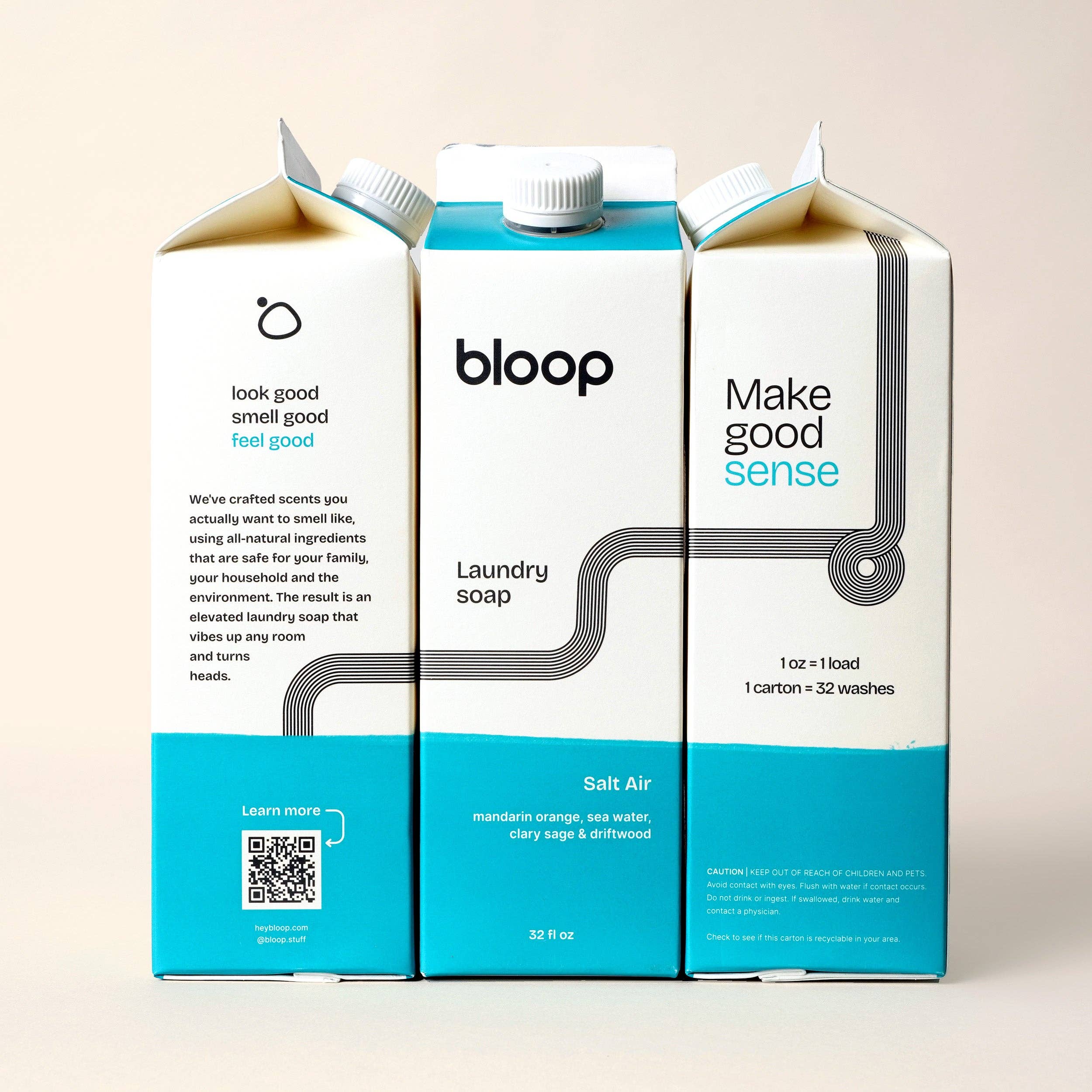 Bloop - Salt Air Natural Laundry Soap: 32 oz Carton