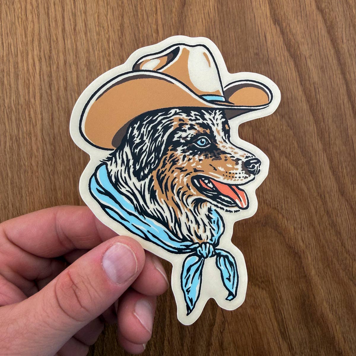Steel Bison - Australian Shepherd (Blue Merle) Cowdog 4 Inch Matte Vinyl Sticker