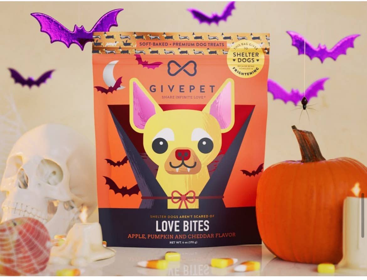 GivePet - GivePet Love Bites Halloween Dog Treats Pumpkin & Cheddar