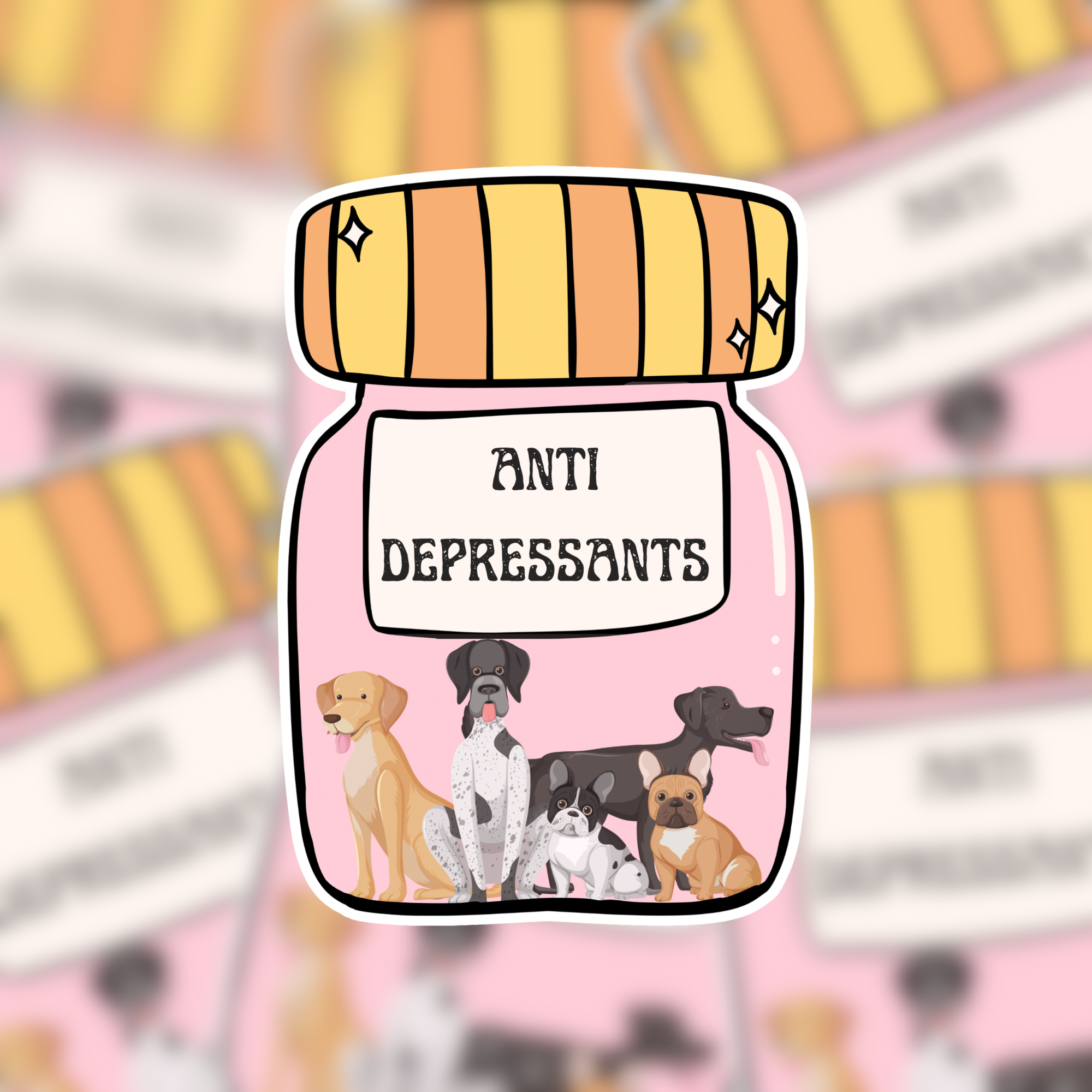 The Doggy District - Antidepressants Dog Sticker