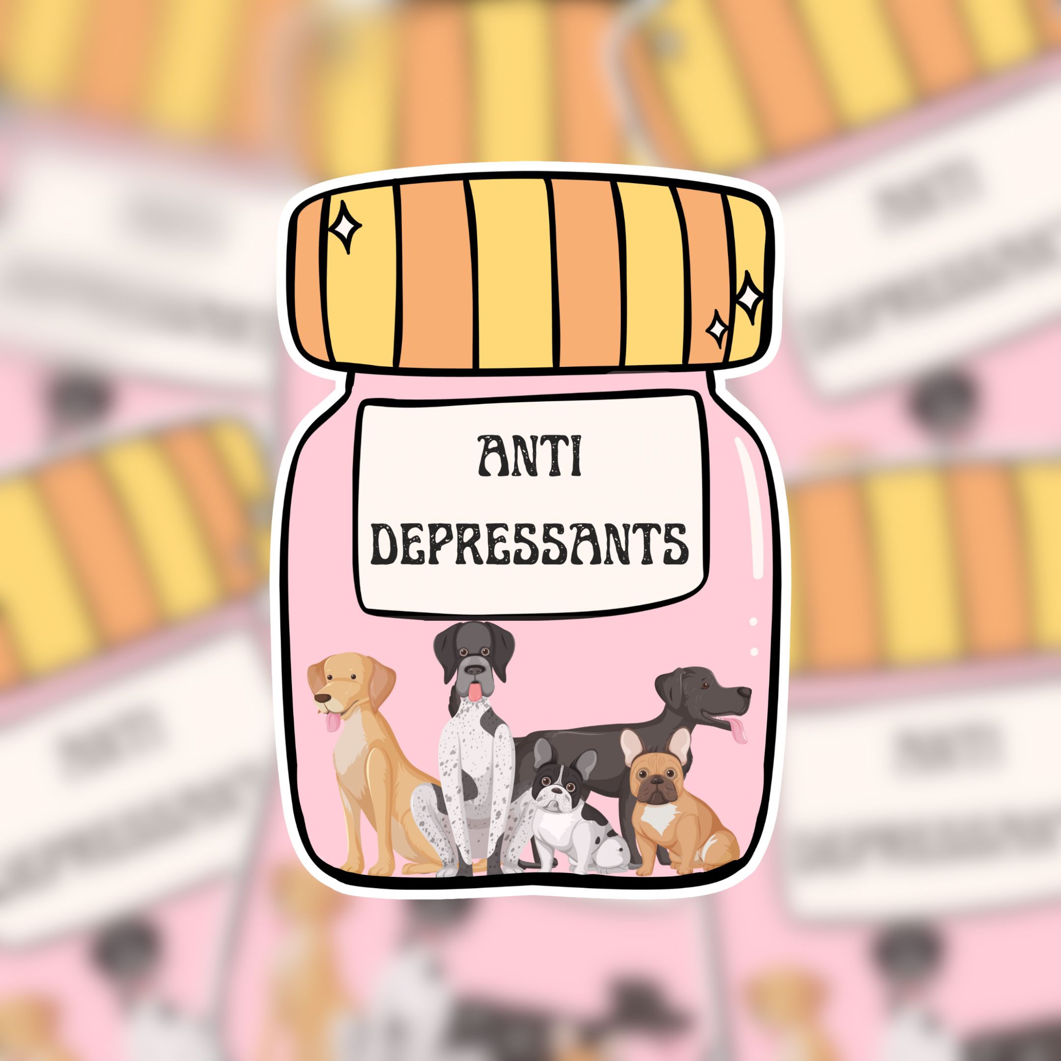 The Doggy District - Antidepressants Dog Sticker
