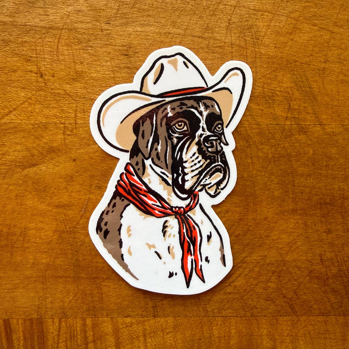 Steel Bison - Boxer Cowdog 3 Inch Glossy Vinyl Sticker