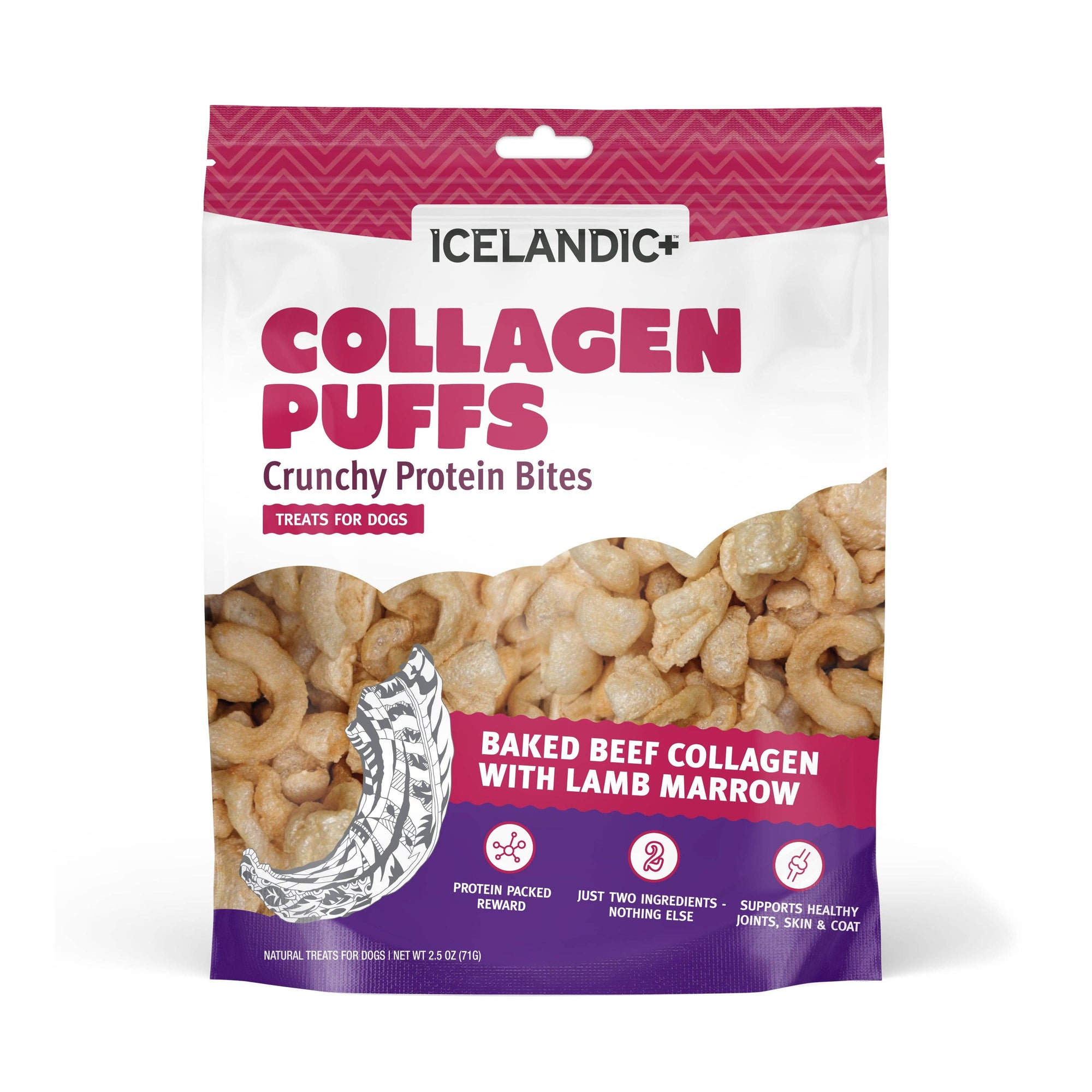 Icelandic+ - Beef Collagen Puffs with Marrow Treats for Dogs - 2.5oz: 2.5-oz Bag