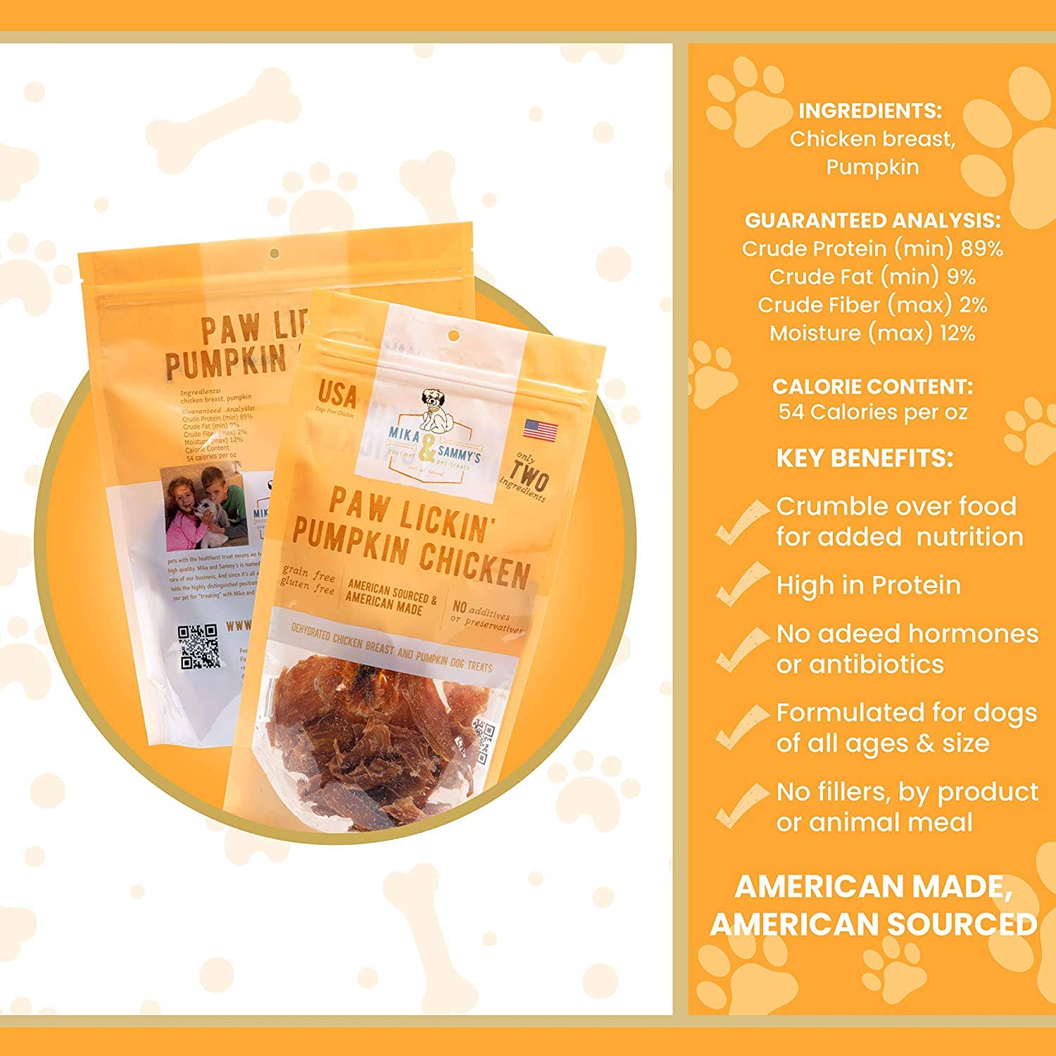 Mika and Sammy's Gourmet Pet Treats | Pumpkin Chicken (5oz)