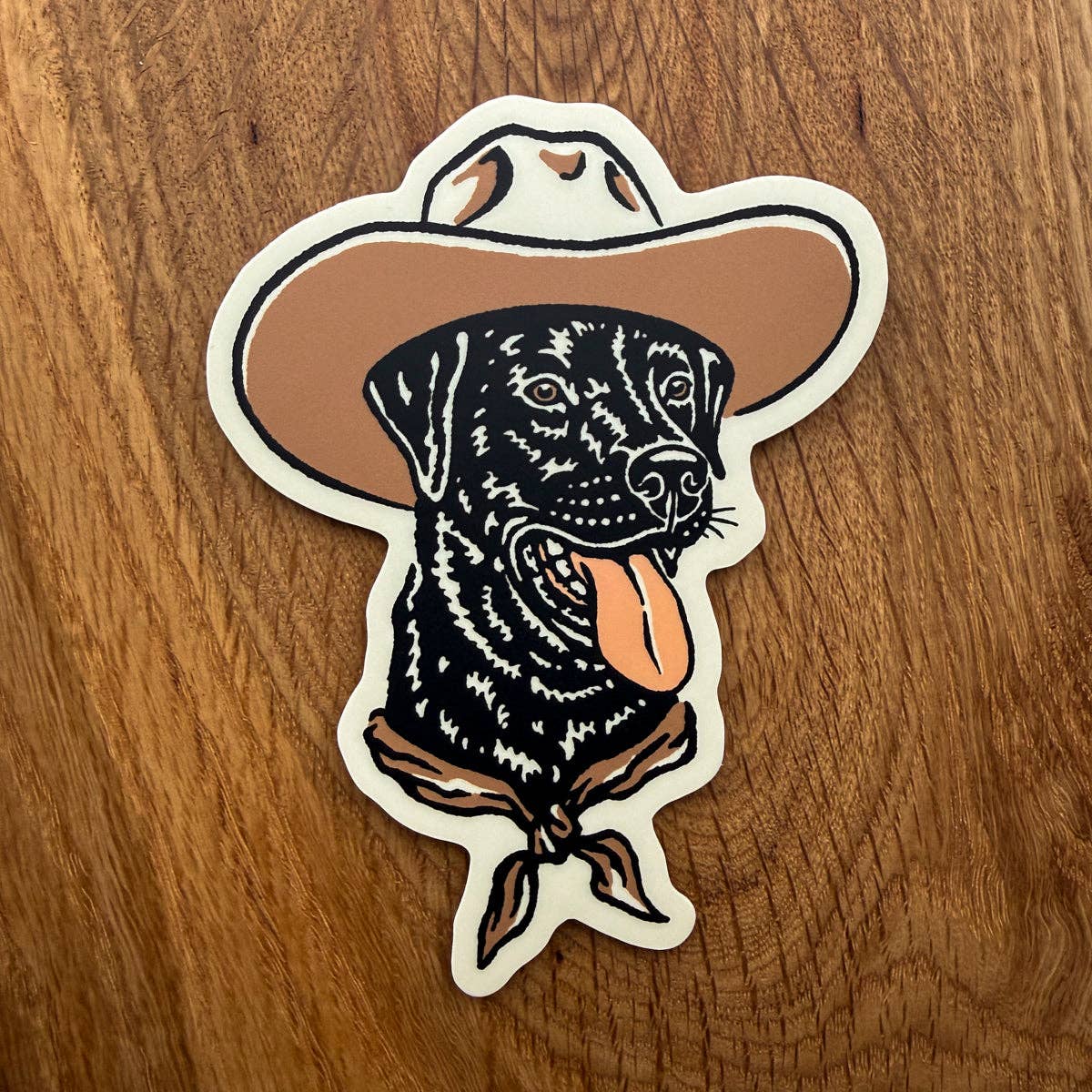 Steel Bison - Black Lab 4 Inch Cowdog Matte Vinyl Sticker