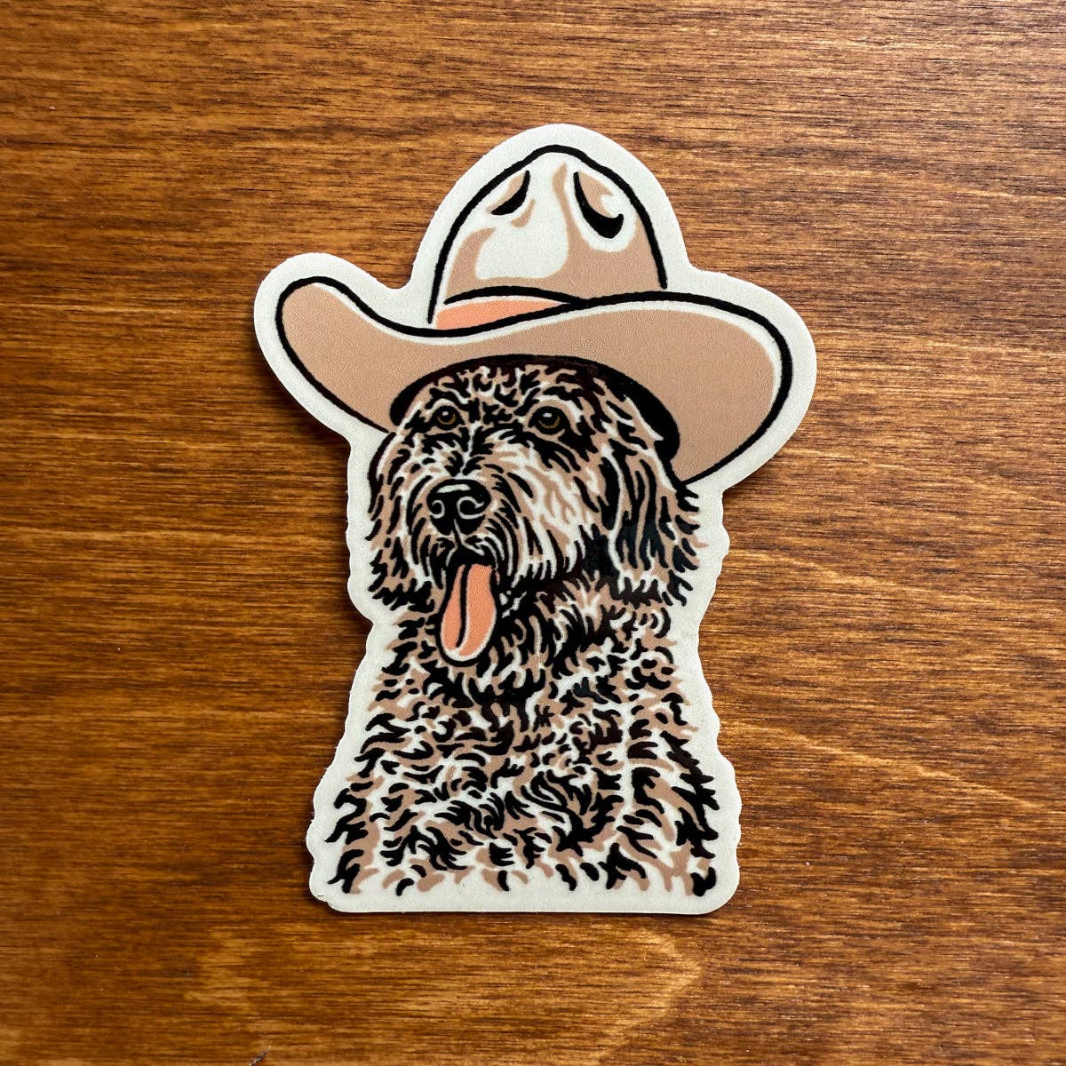 Steel Bison - Goldendoodle Cowdog 3.5 Inch Glossy Vinyl Sticker