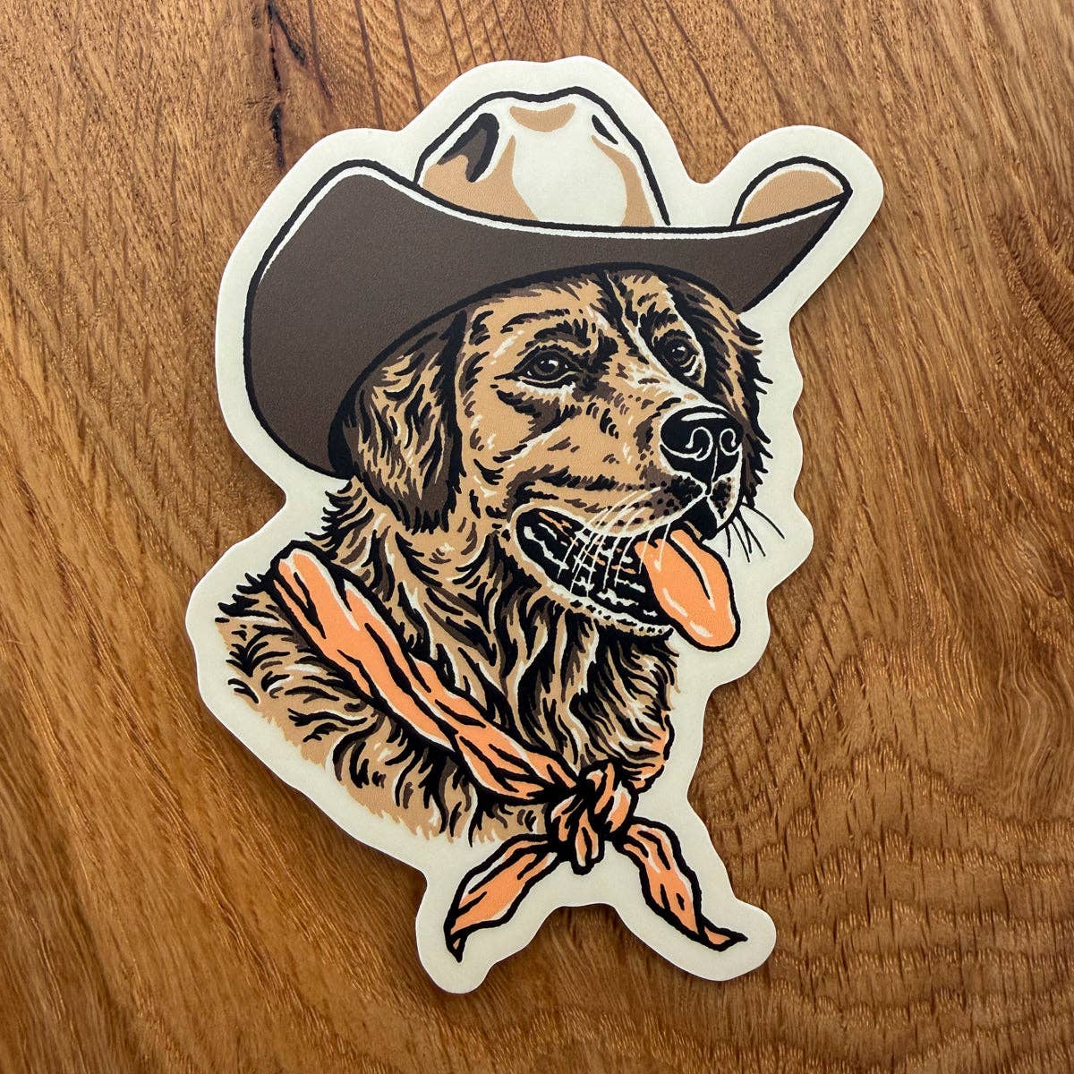 Steel Bison - Golden Retriever Cowdog 4 Inch Matte Vinyl Sticker