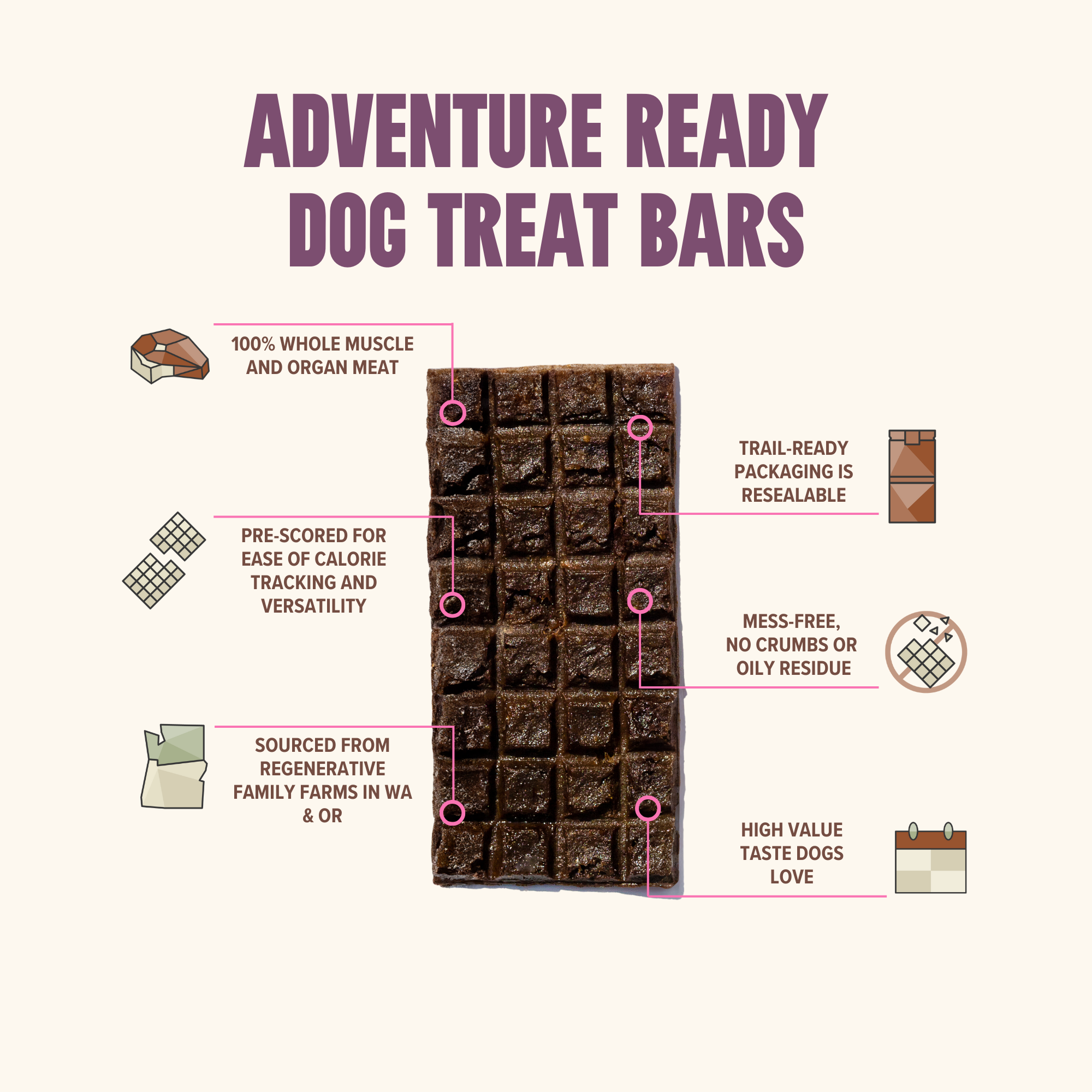 RYŌKEN INSTINCT - Bison Treat & Snack Bar for Active Dogs - Energy & Recovery