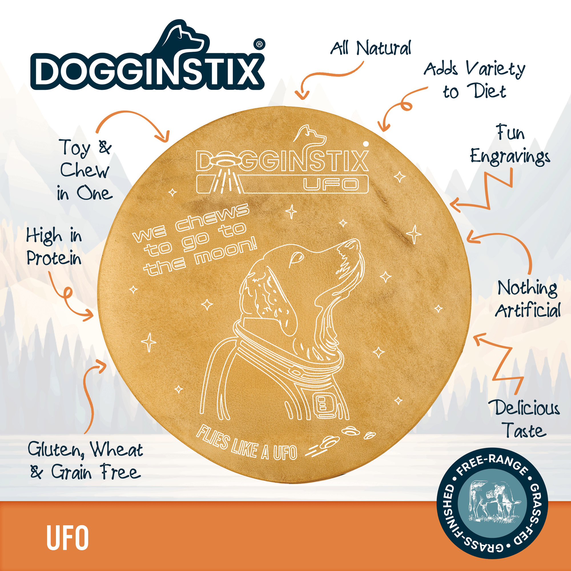 Dogginstix - Beef Collagen UFO - Frisbee Disc