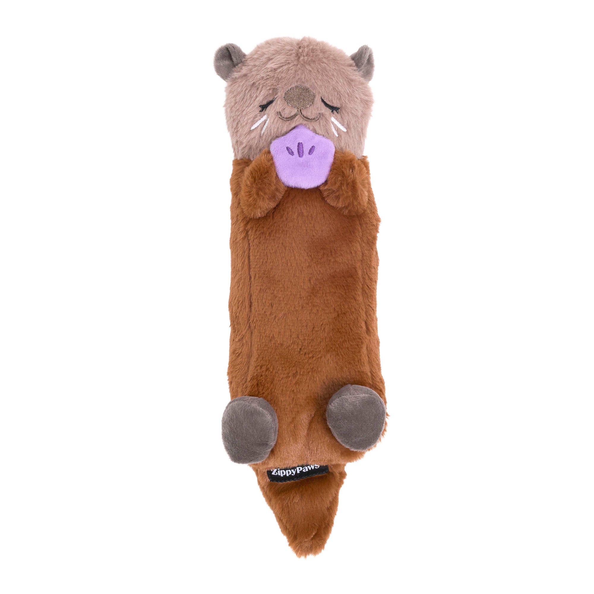 ZippyPaws - Snooziez with Shhhqueaker - Otter - Silent Dog Toy