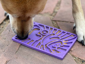 SodaPup - Groovy Love Design eMat Enrichment Lick Mat - small: Groovy Love emat - purple