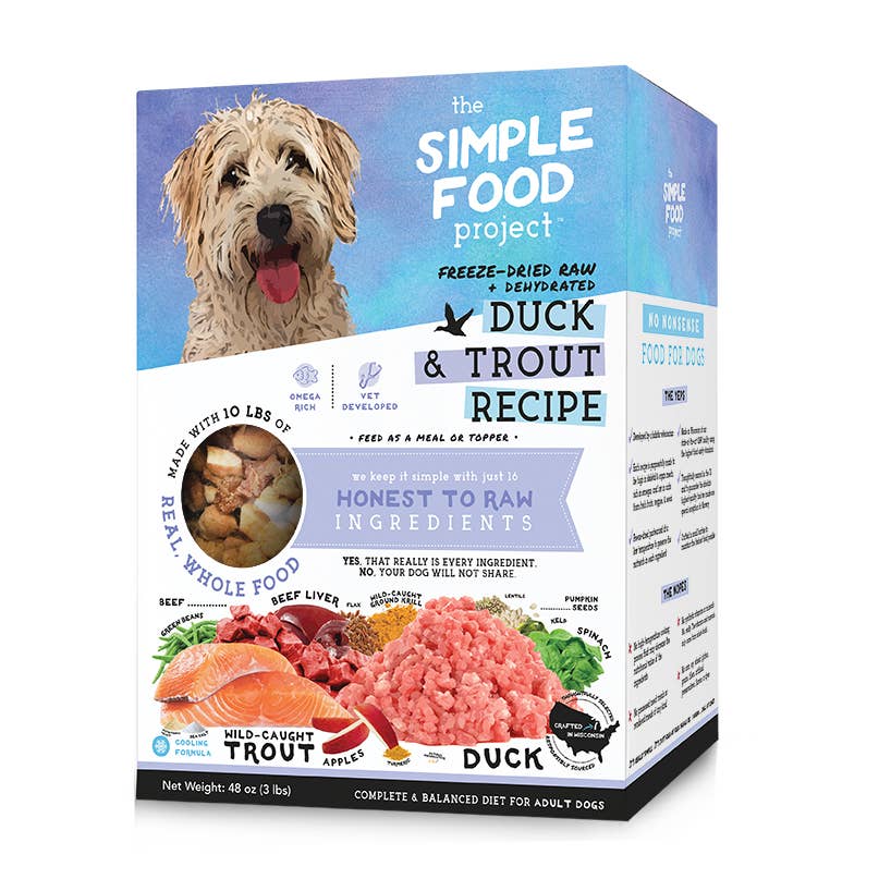 The Simple Food Project - Duck & Trout Recipe for Dogs: Original Nuggets / 48 oz (3-lb)