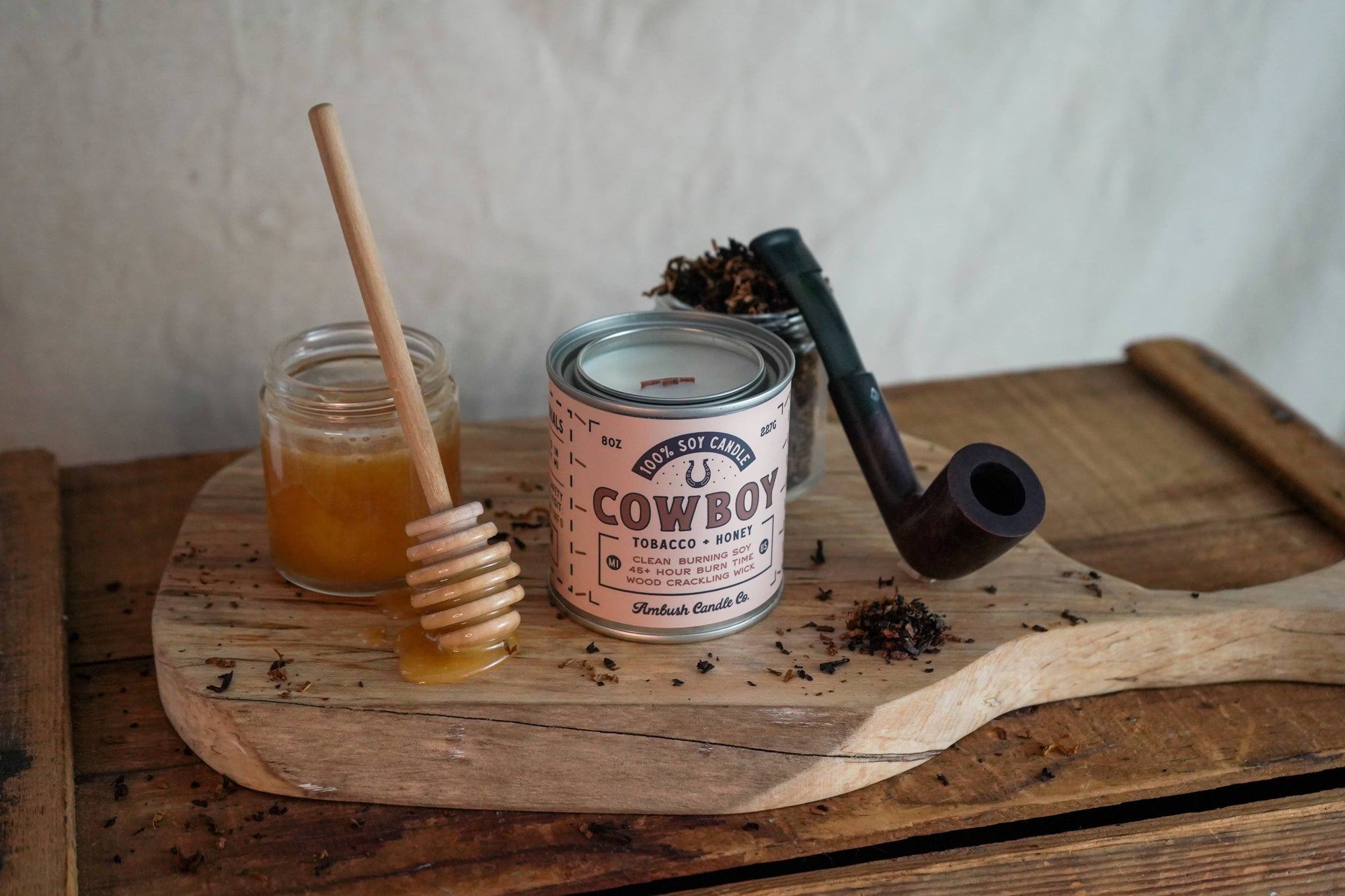 Ambush Candle Co. - Cowboy | Tobacco + Honey 8oz Soy Candle