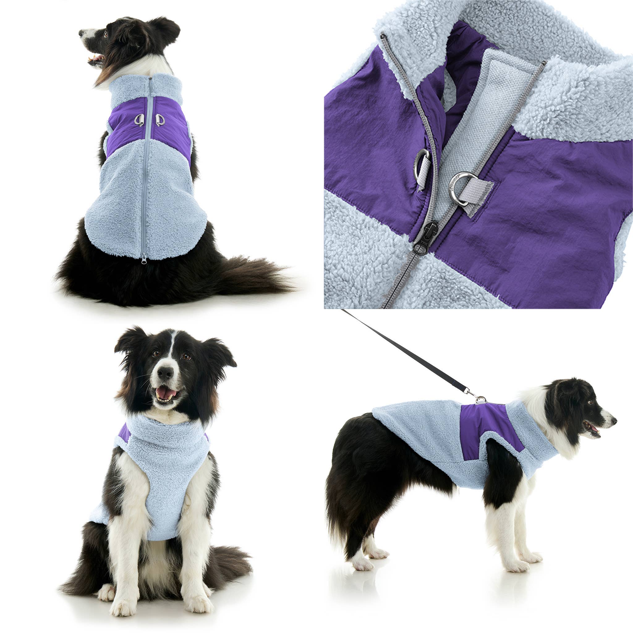 Gooby - #72233 Zip Up Sherpa Vest: Purple / Small