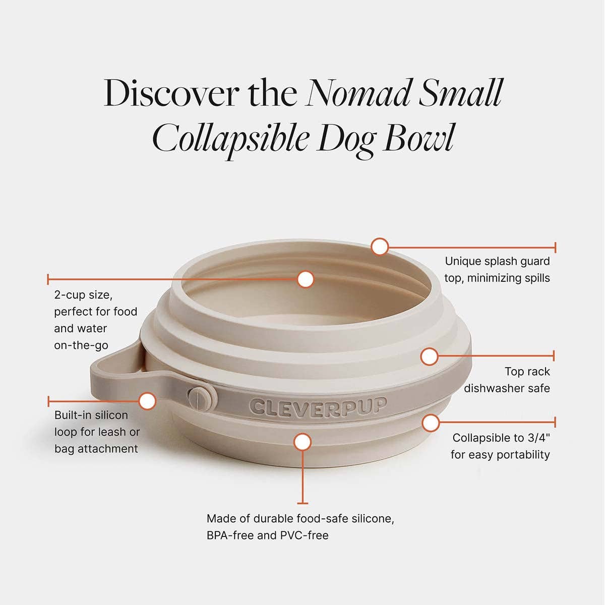 Cleverpup - Nomad Collapsible Dog Bowl (Small)