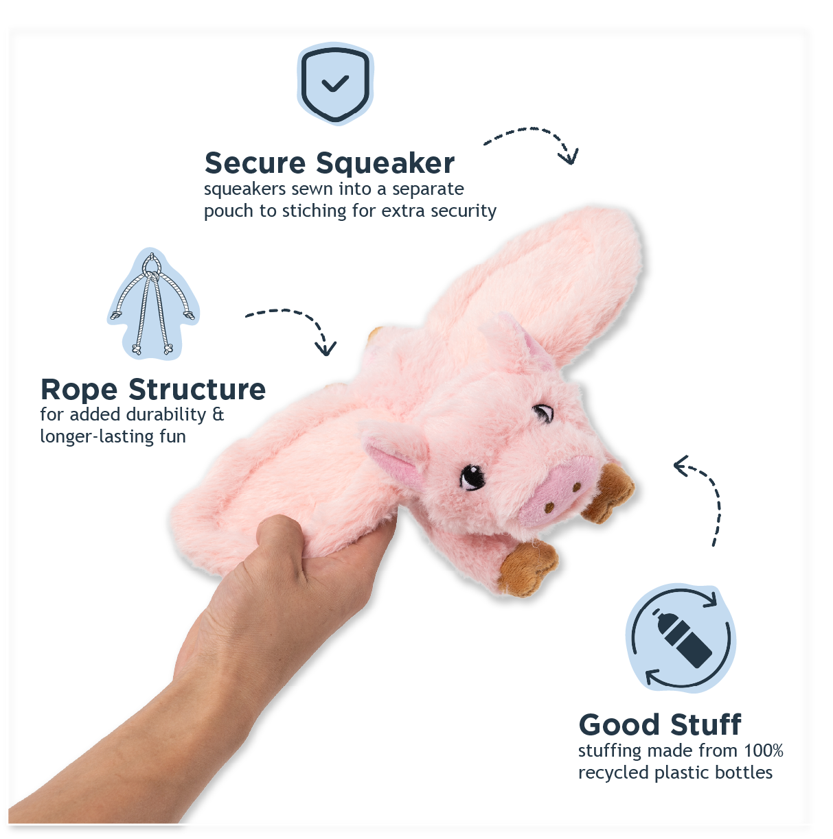 Tall Tails - Pig Fling and Fetch Toy for Dogs