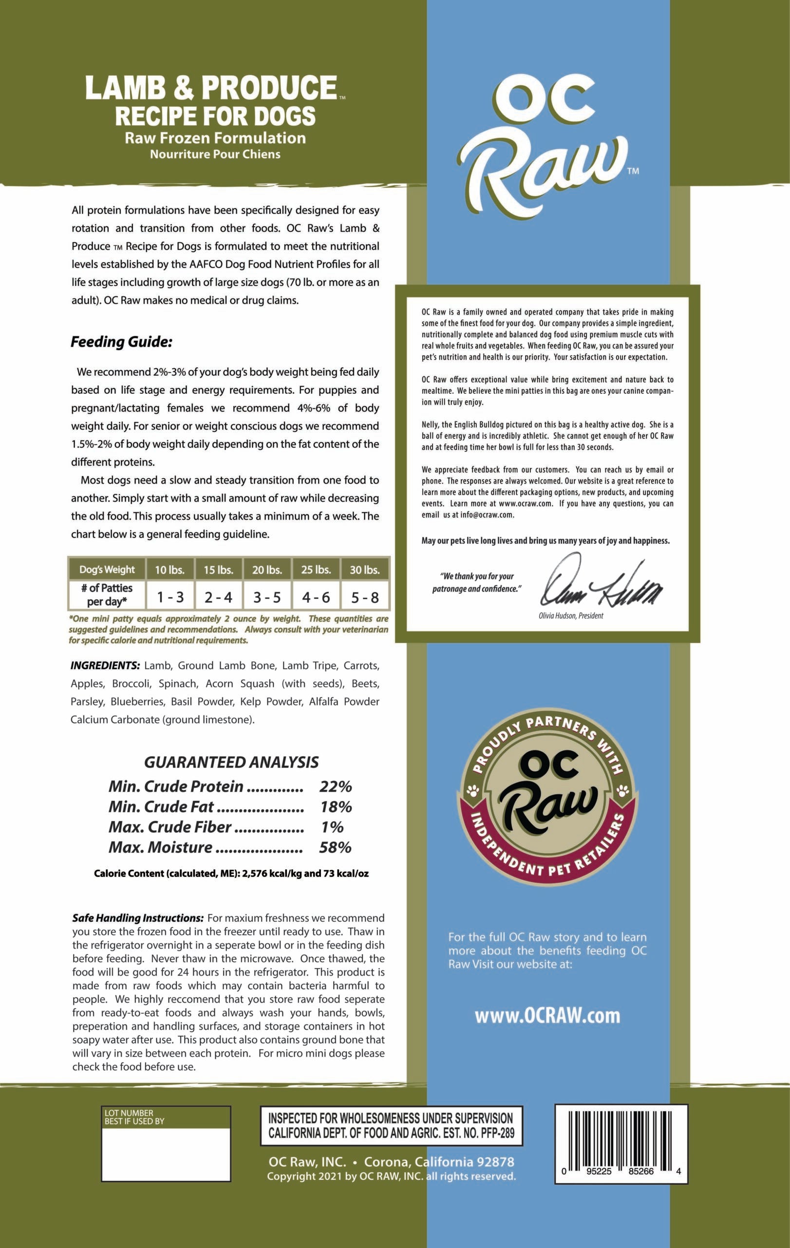 OC Raw | Lamb & Produce
