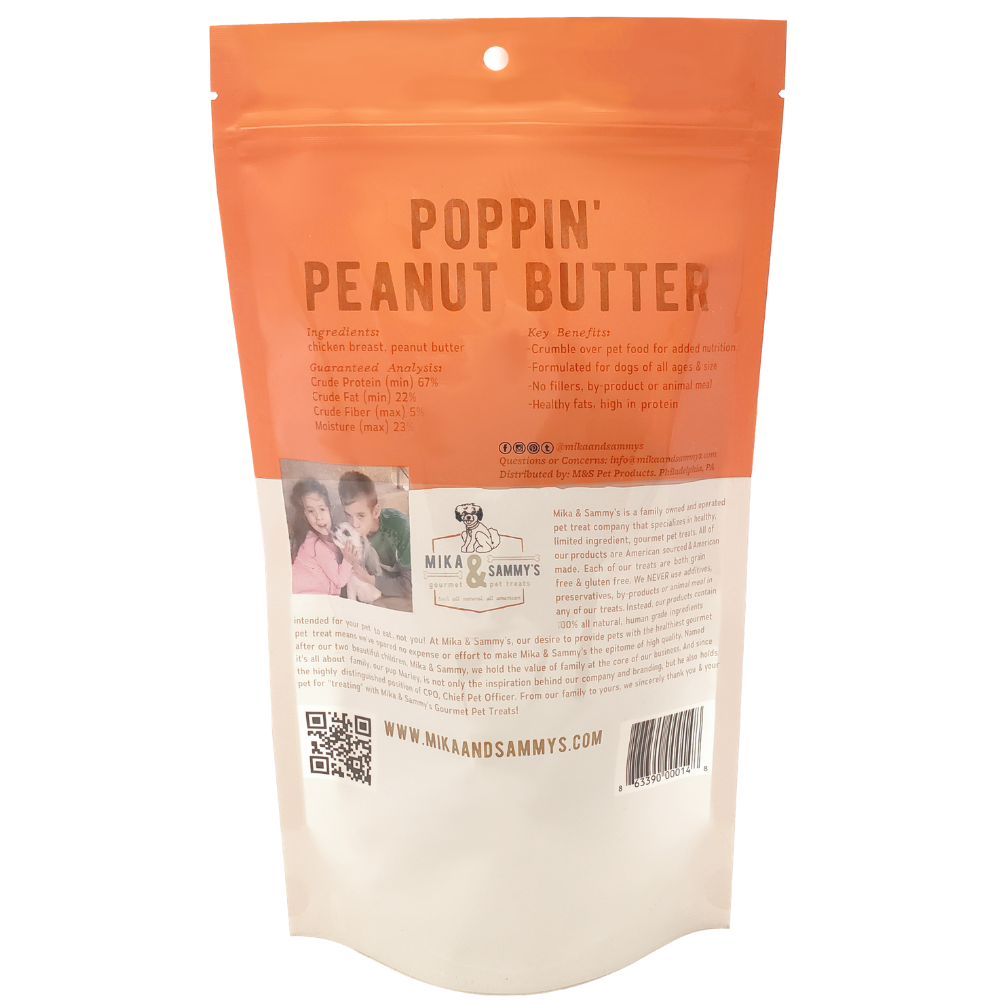 Mika and Sammy's Gourmet Pet Treats | Poppin’ Peanut Butter (5oz Bag)