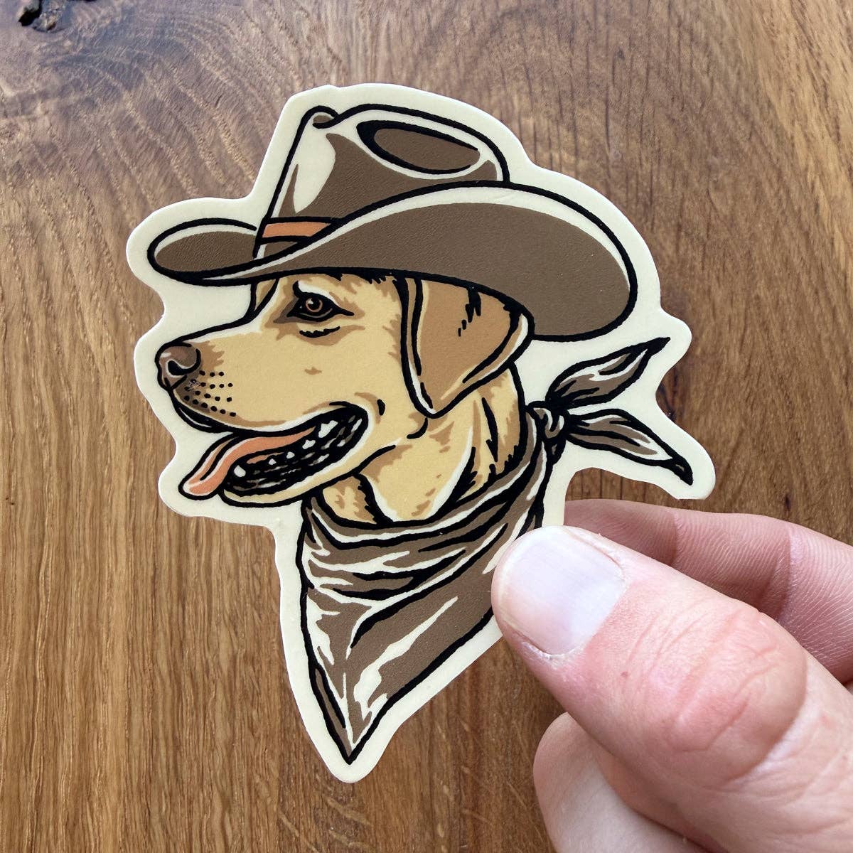 Steel Bison - Golden Lab Cowdog 3 Inch Matte Vinyl Sticker