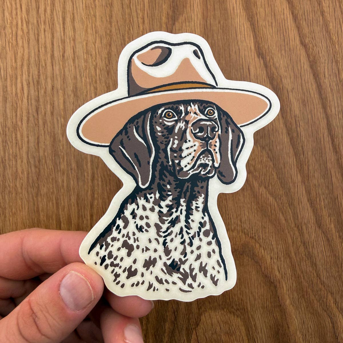 Steel Bison - German Shorthaired Pointer Cowdog 4 Inch Matte Vinyl Sticker