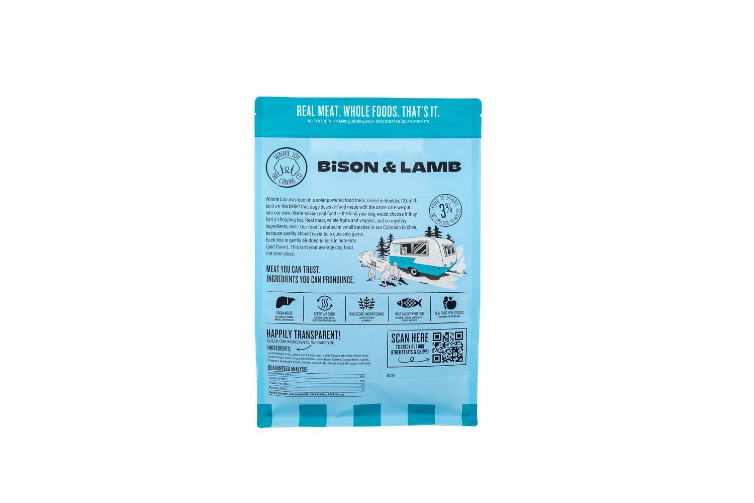 Winnie Lou - Gently Air-Dried Dog Food - Bison + Lamb