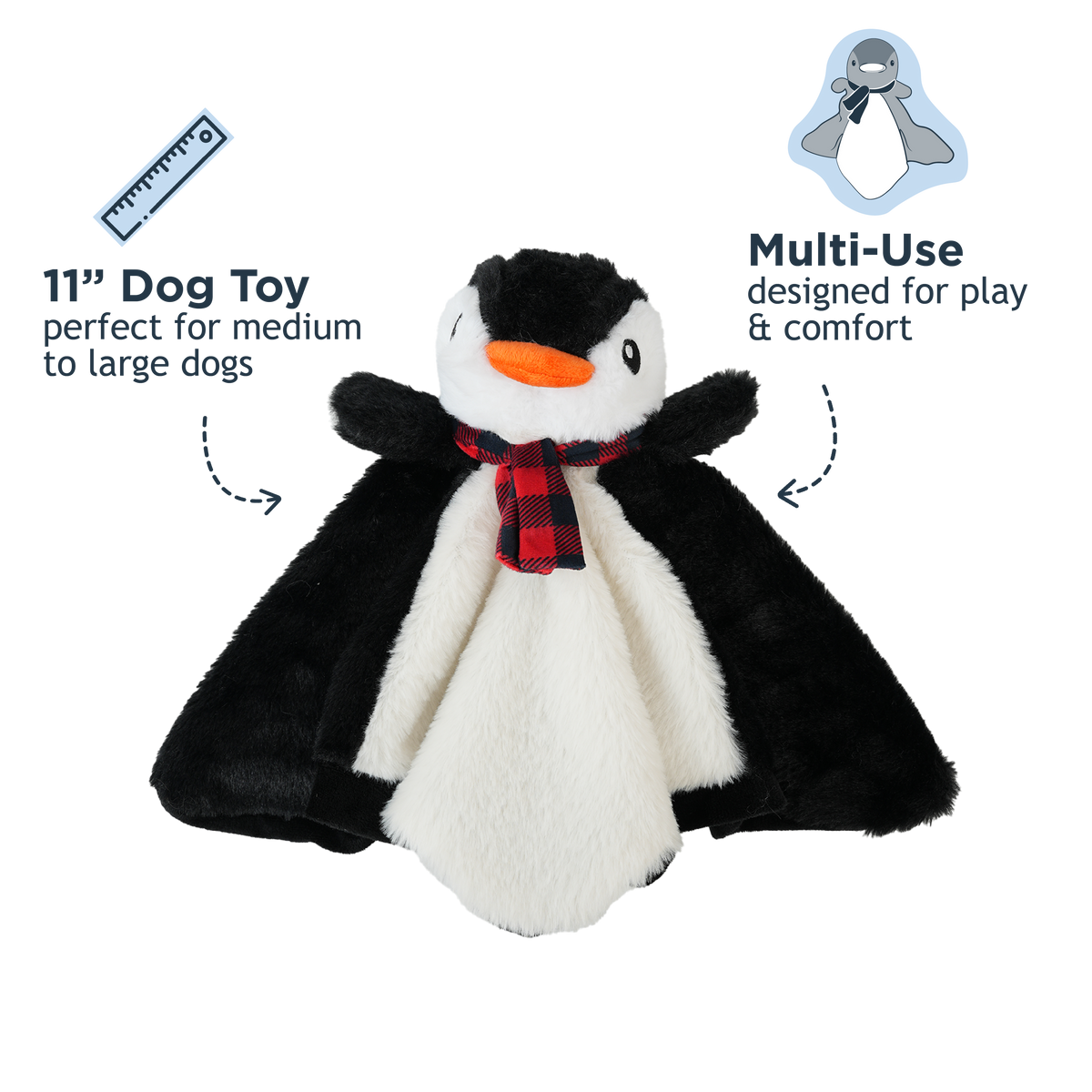 Tall Tails | Penguin Comfort Blanket Dog Toy