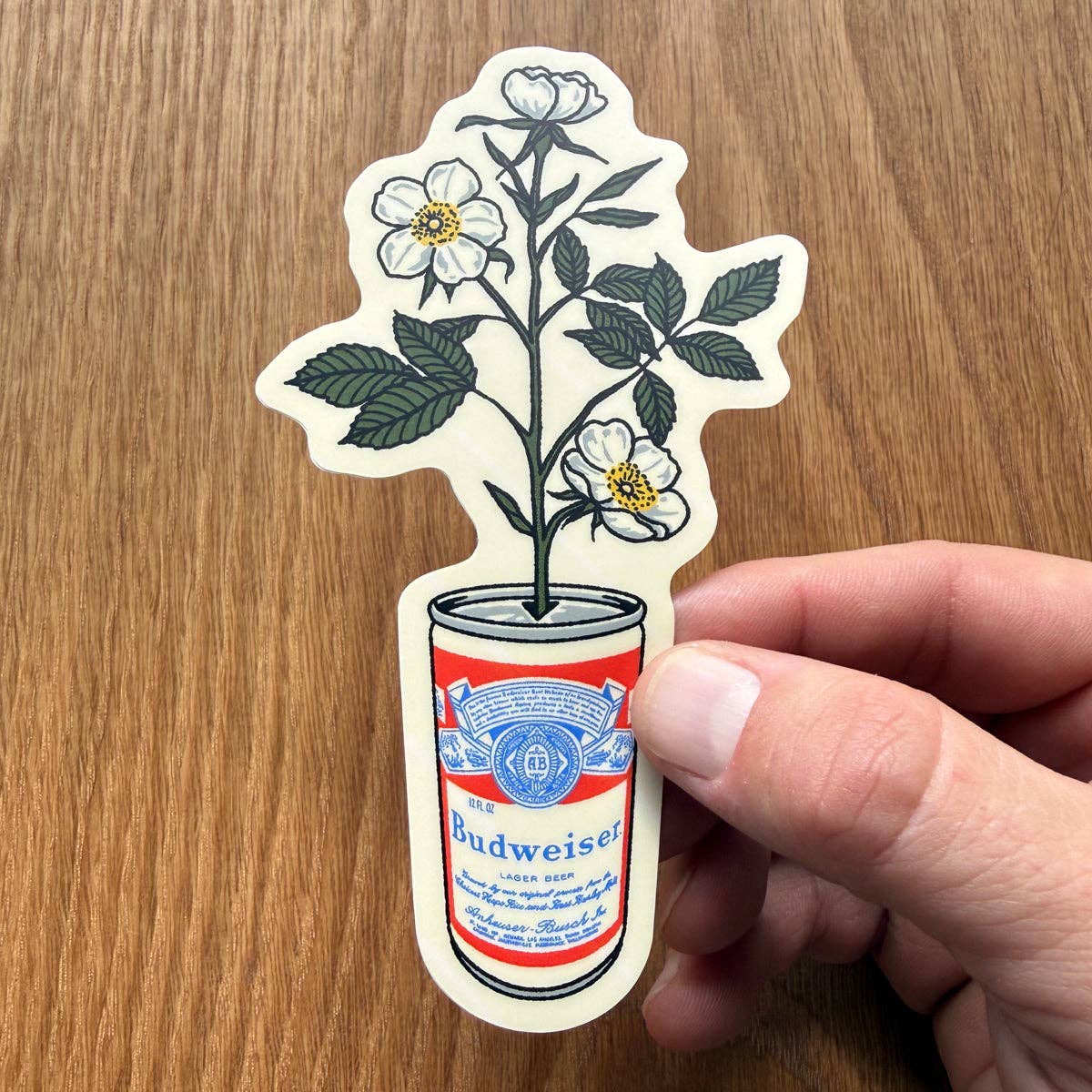 Steel Bison - Wild Rose Beer Can 4 Inch Matte Vinyl Sticker