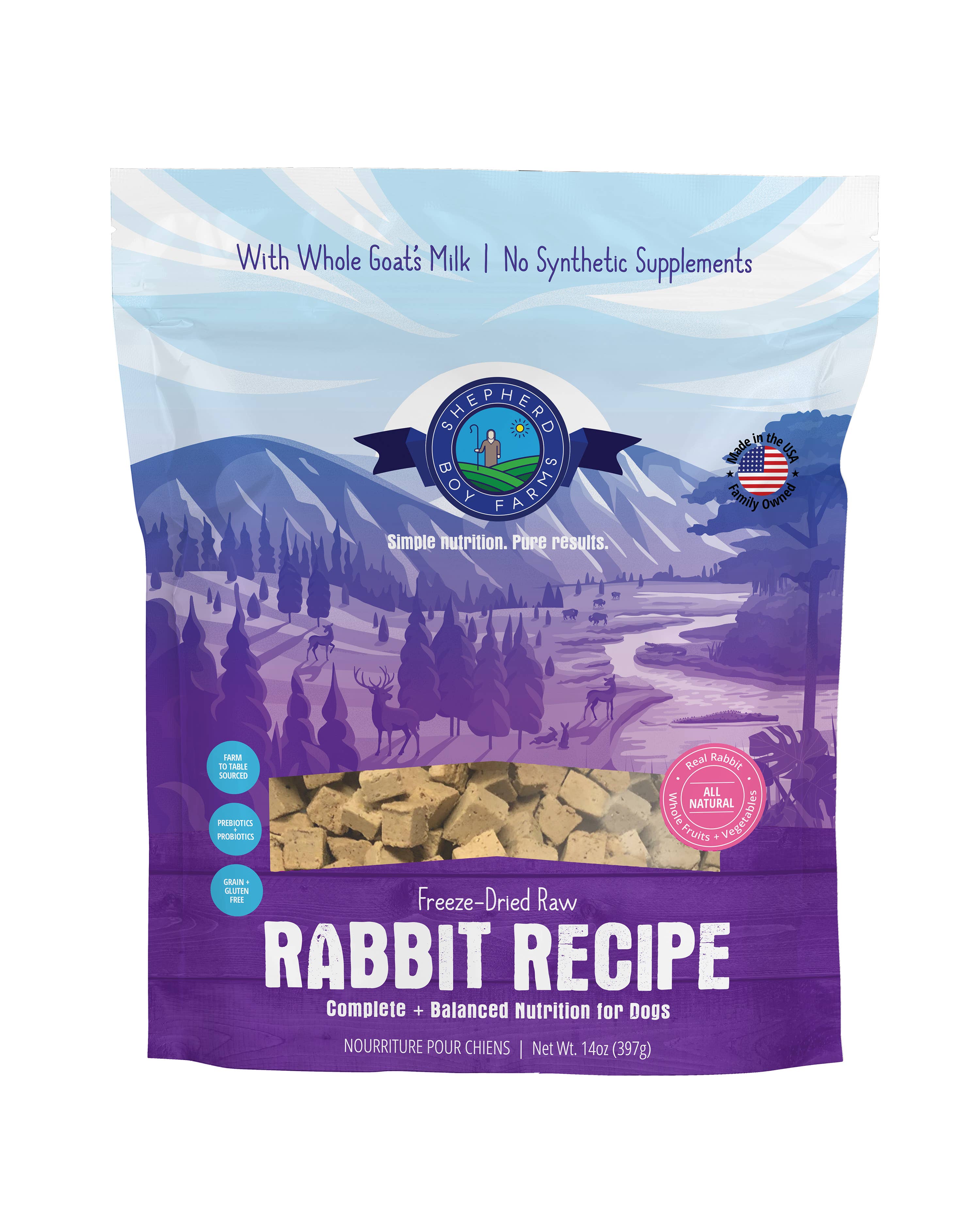 Shepherd Boy Farms - Freeze Dried Rabbit Recipe for Dogs