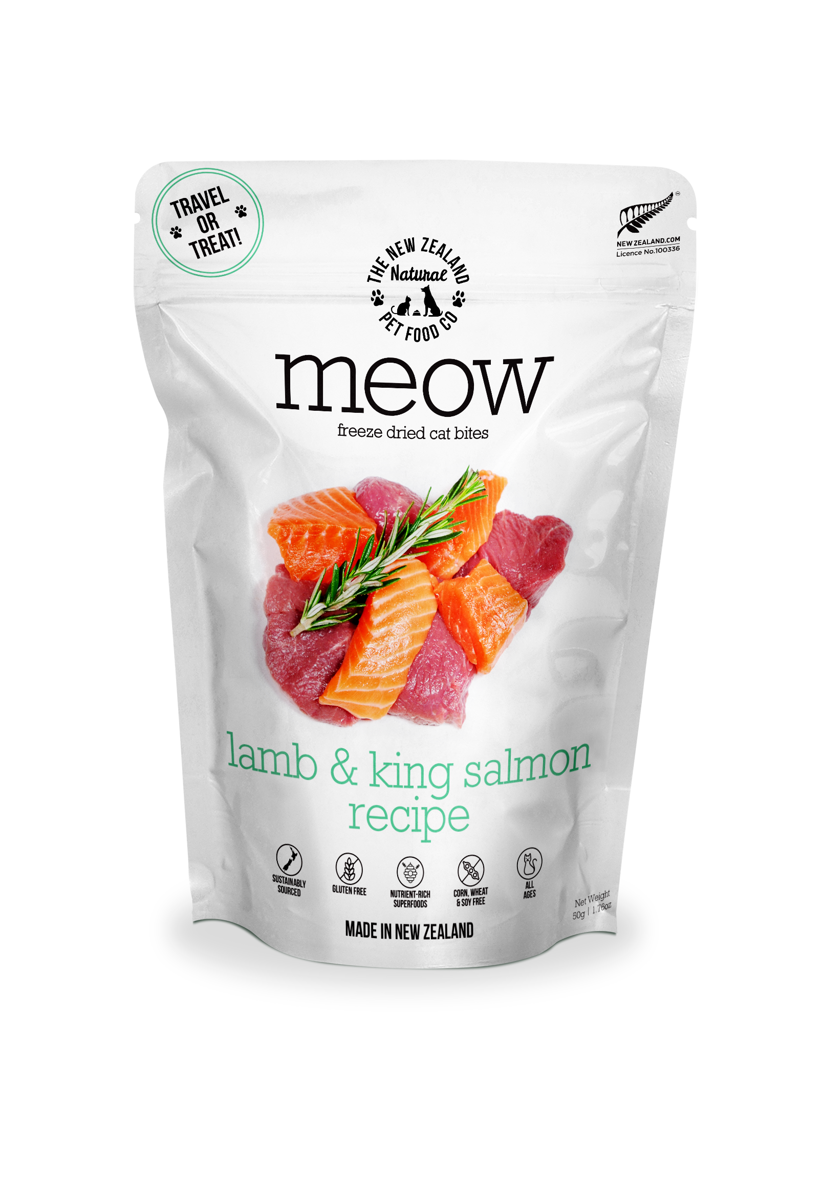 The New Zealand Natural Pet Food Co - Meow Lamb & King Salmon Freeze Dried Cat Food 1.76oz | 9.9oz: 1.76oz