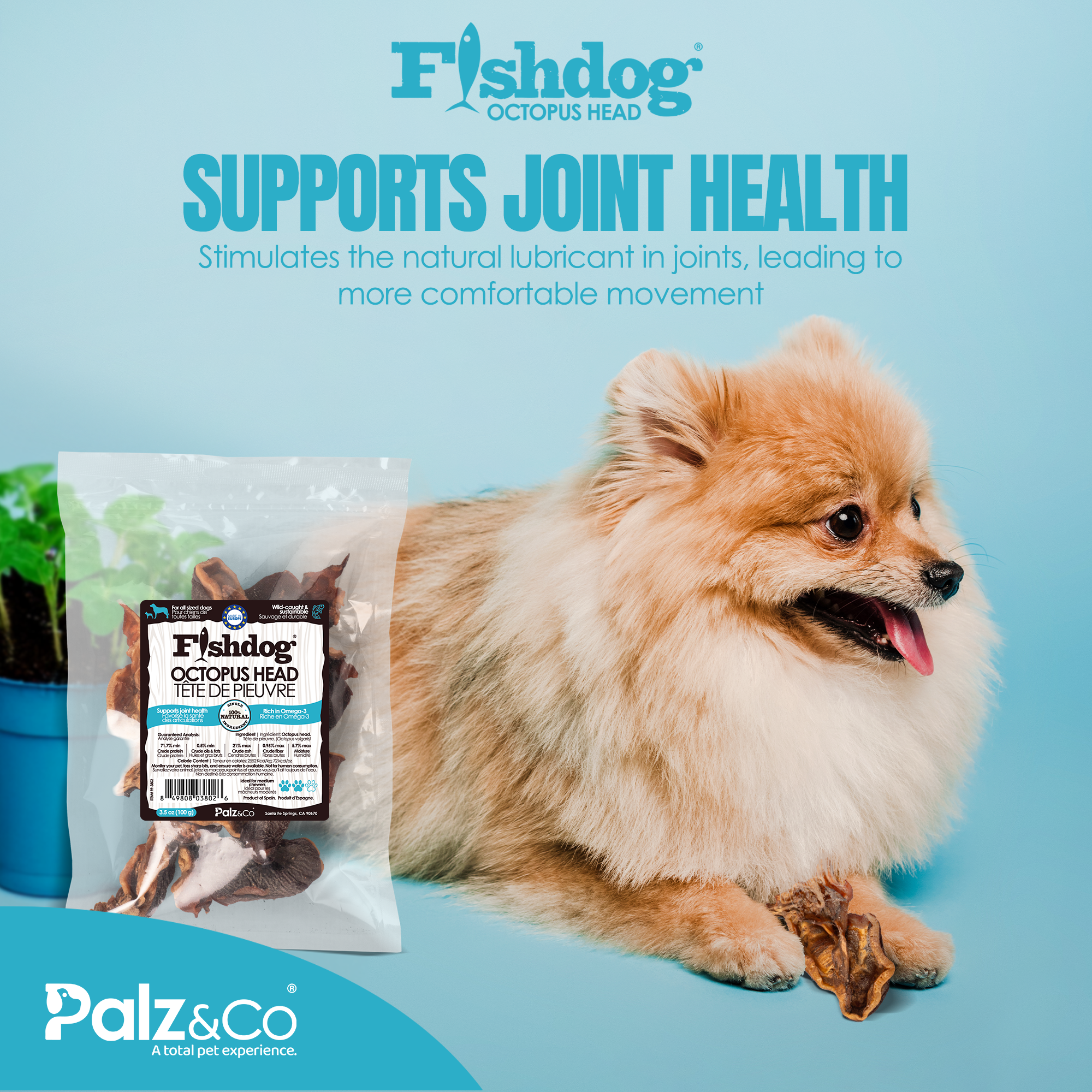 Palz&Co - Fishdog Octopus Head - 3.5 oz (100g)