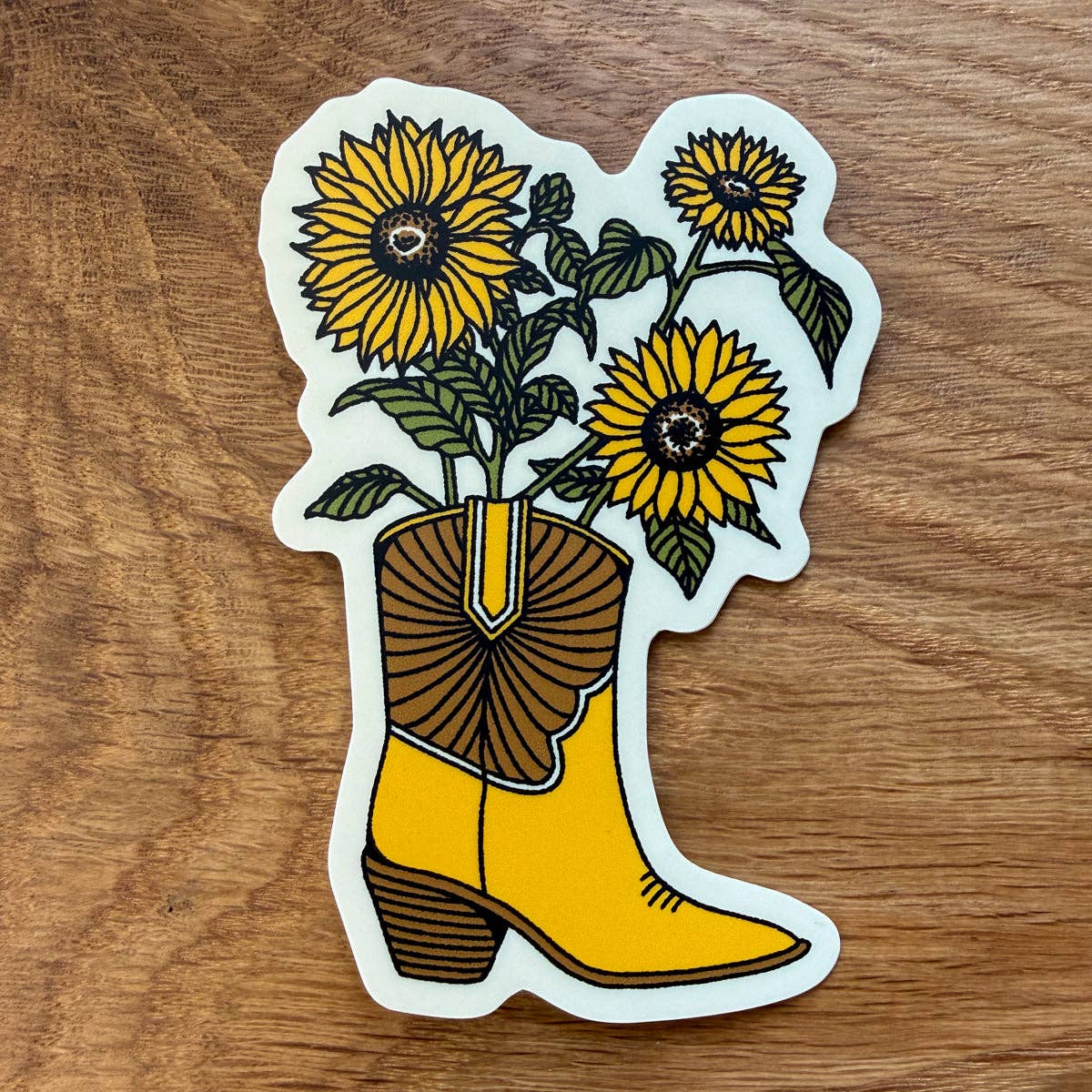 Steel Bison - Sunflower Boot 4 Inch Matte Vinyl Sticker