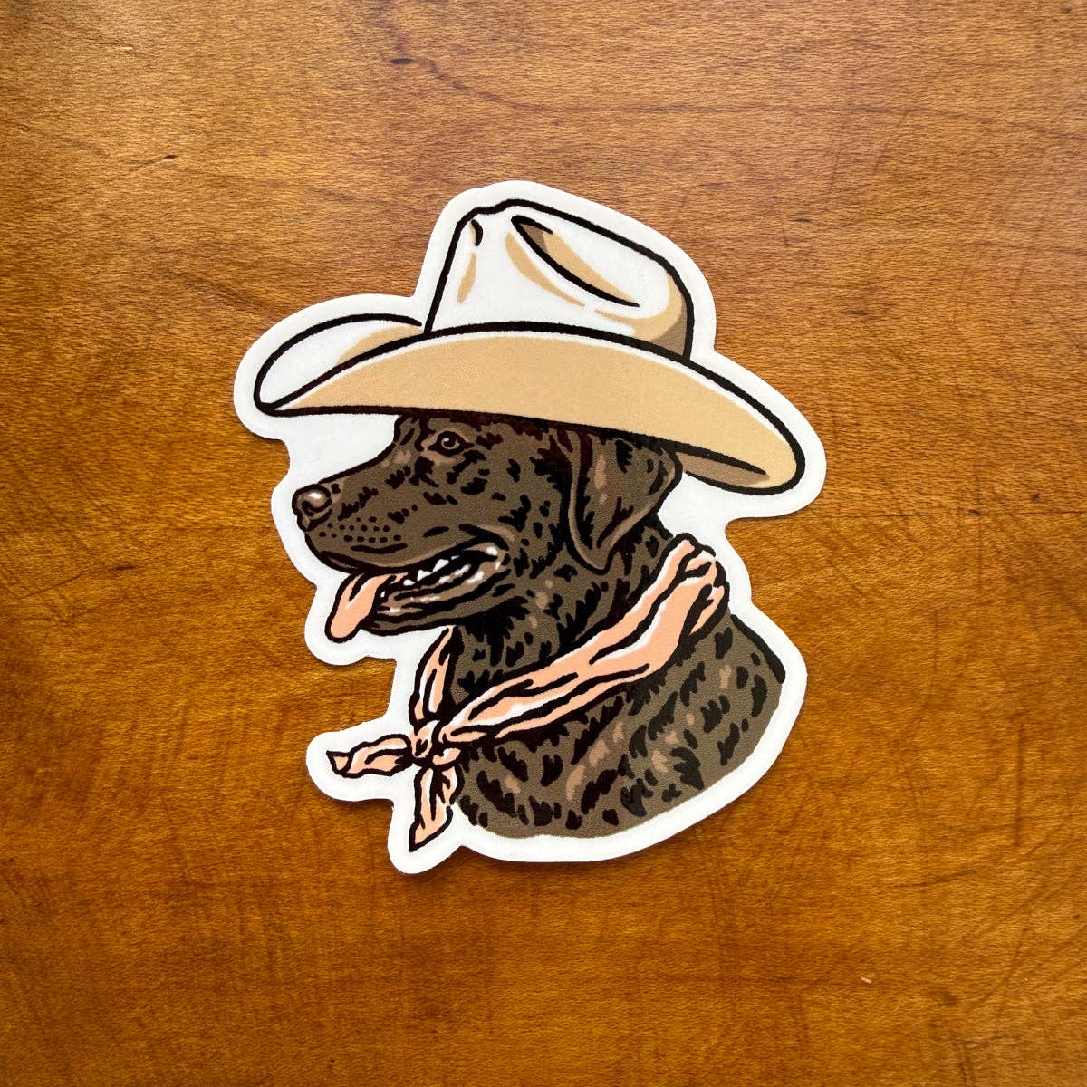Steel Bison - Chocolate Lab Cowdog 3 Inch Glossy Vinyl Sticker