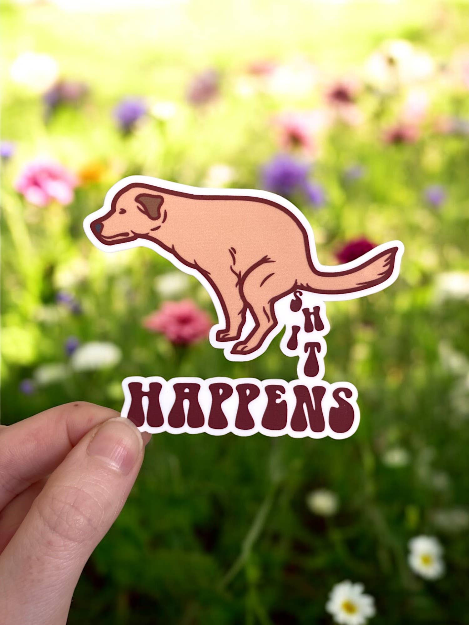 Boneyard Co. - "Sh*t Happens" Funny Dog Sticker, waterproof stickers