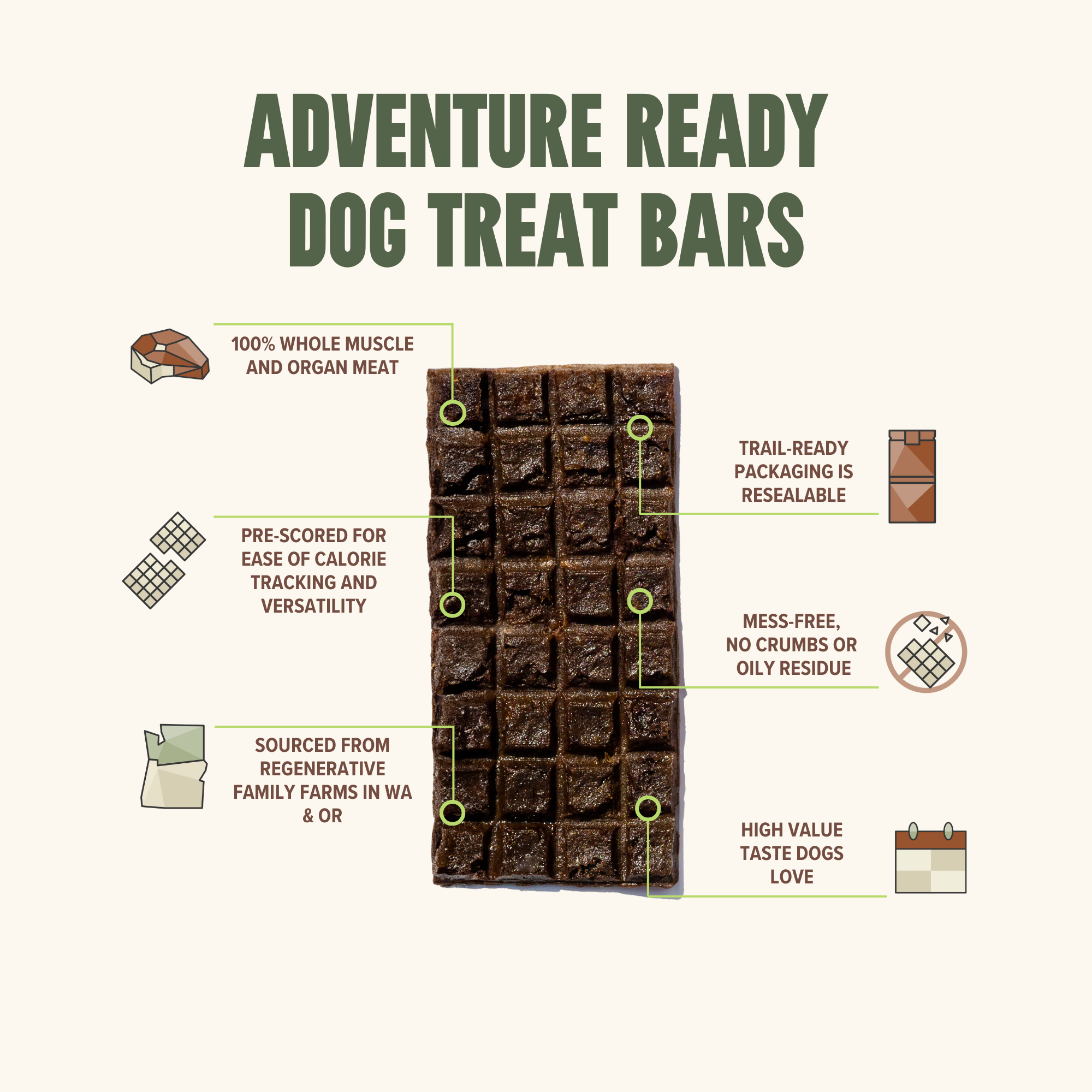 RYŌKEN INSTINCT - Venison Treat & Snack Bar for Active Dog - Energy & Recovery