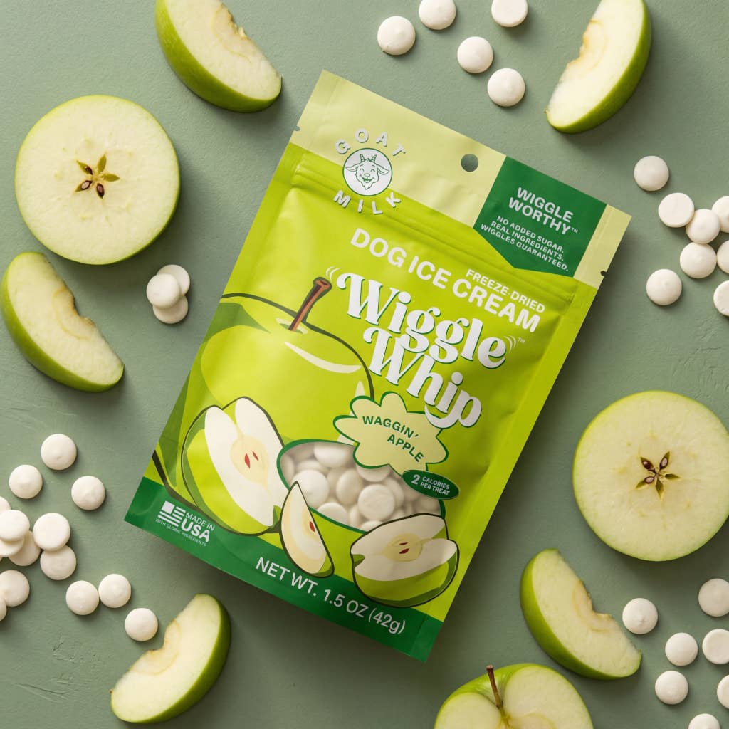 GreenLine Pet Supply - Wiggle Whip Freeze Dried Dog Ice Cream - Waggin' Apple