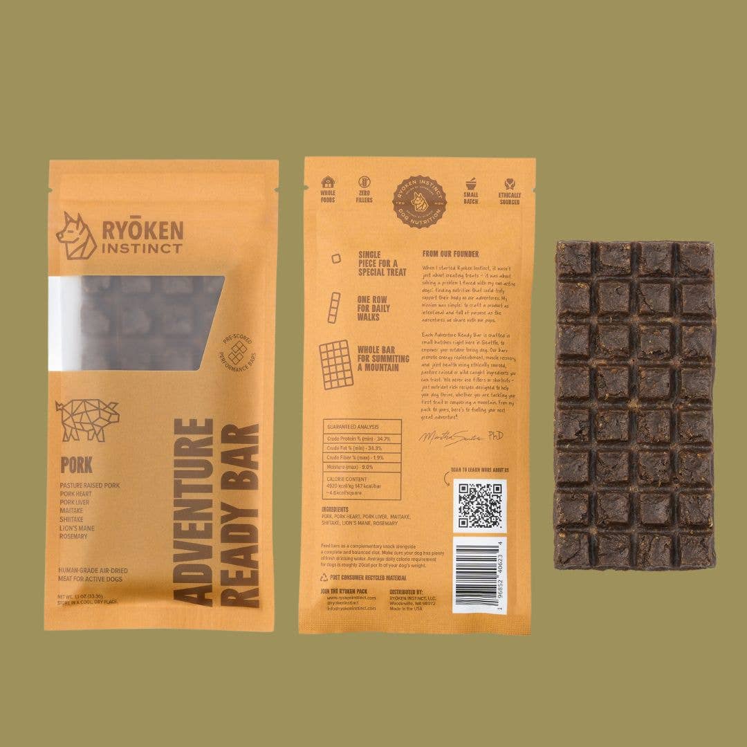RYŌKEN INSTINCT - Pork Treat & Snack Bar for Active Dogs - Energy & Recovery