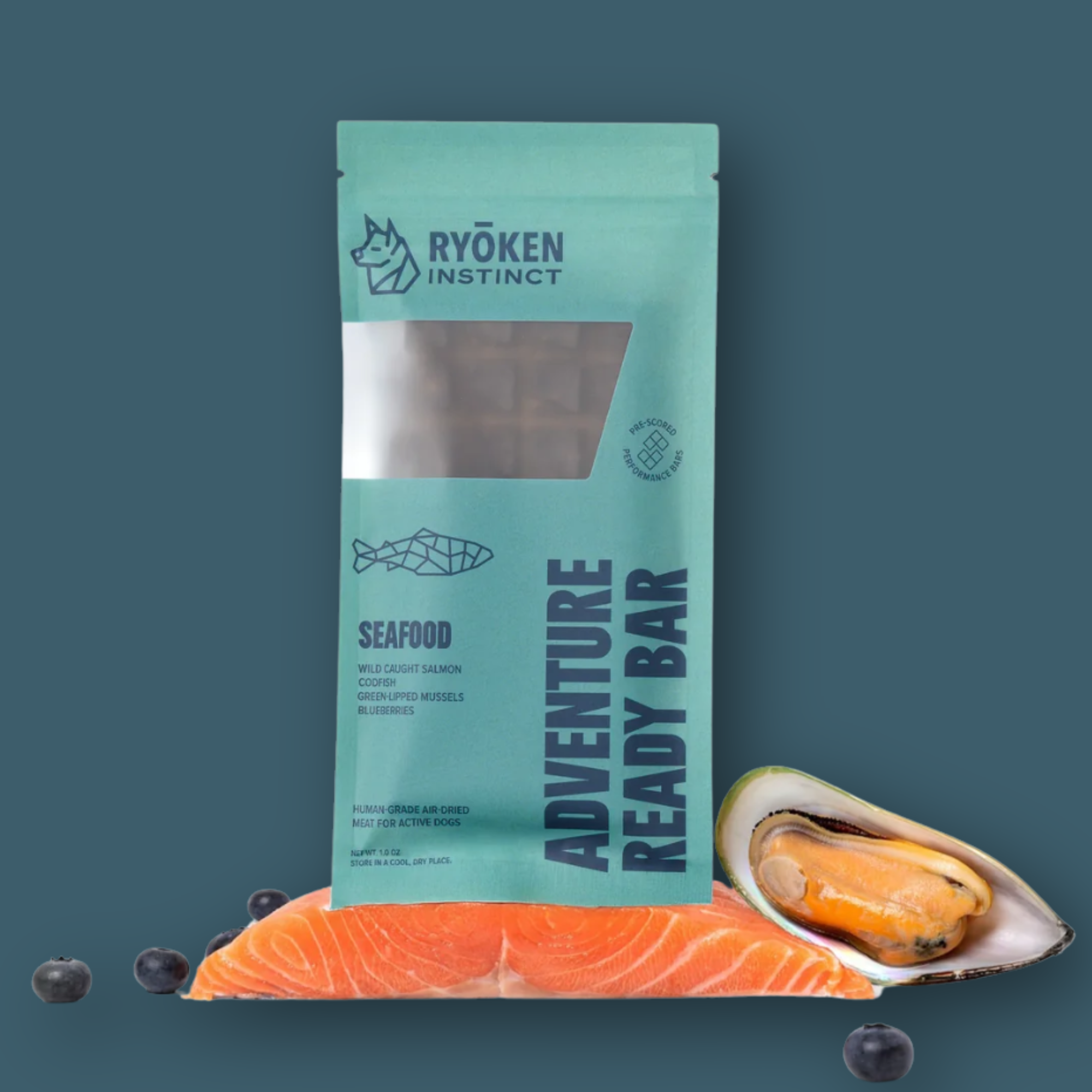 RYŌKEN INSTINCT - Seafood Treat & Snack Bar for Active Dogs -Energy & Recovery