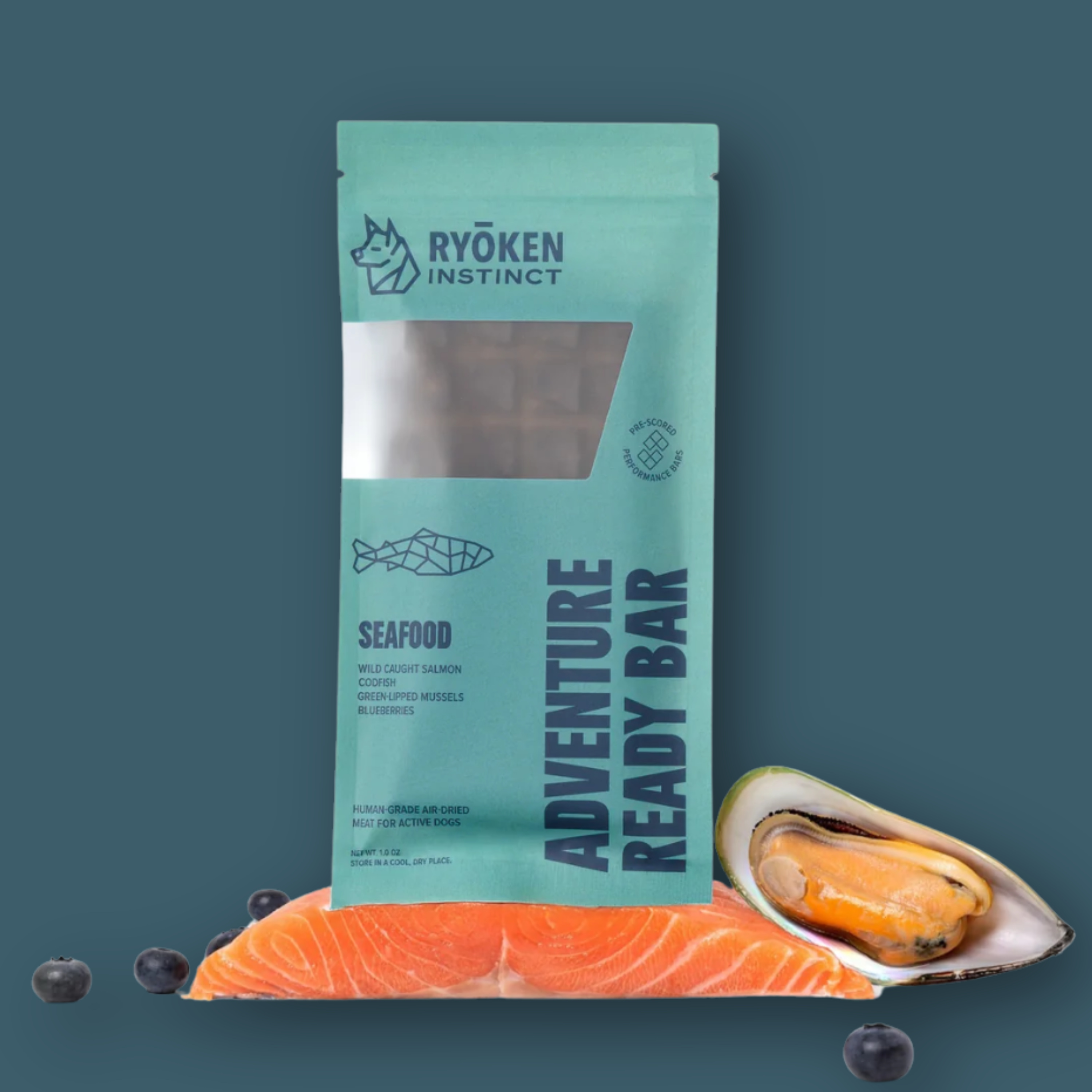 RYŌKEN INSTINCT - Seafood Treat & Snack Bar for Active Dogs -Energy & Recovery